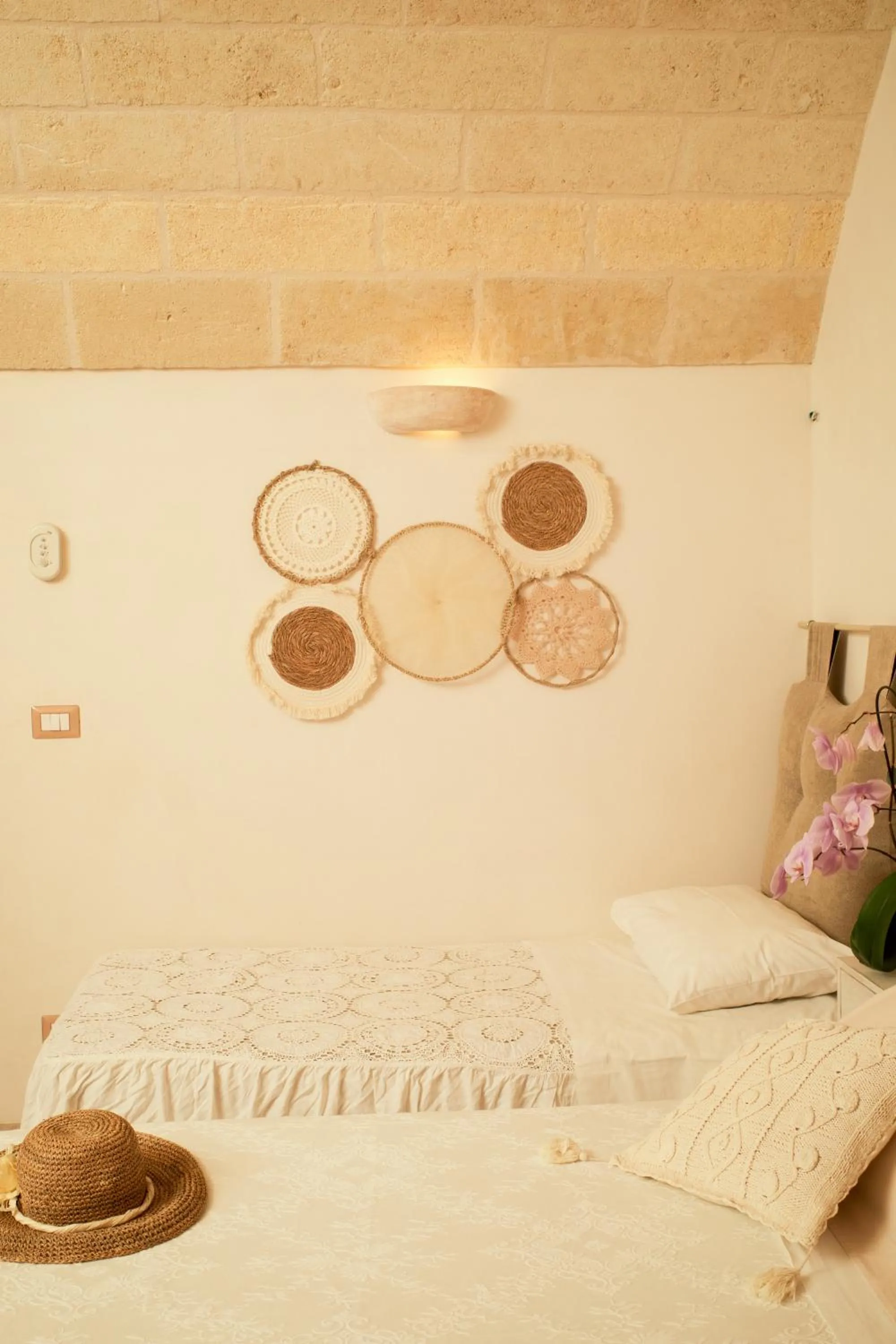 Bed in I Trulli del Tupparello
