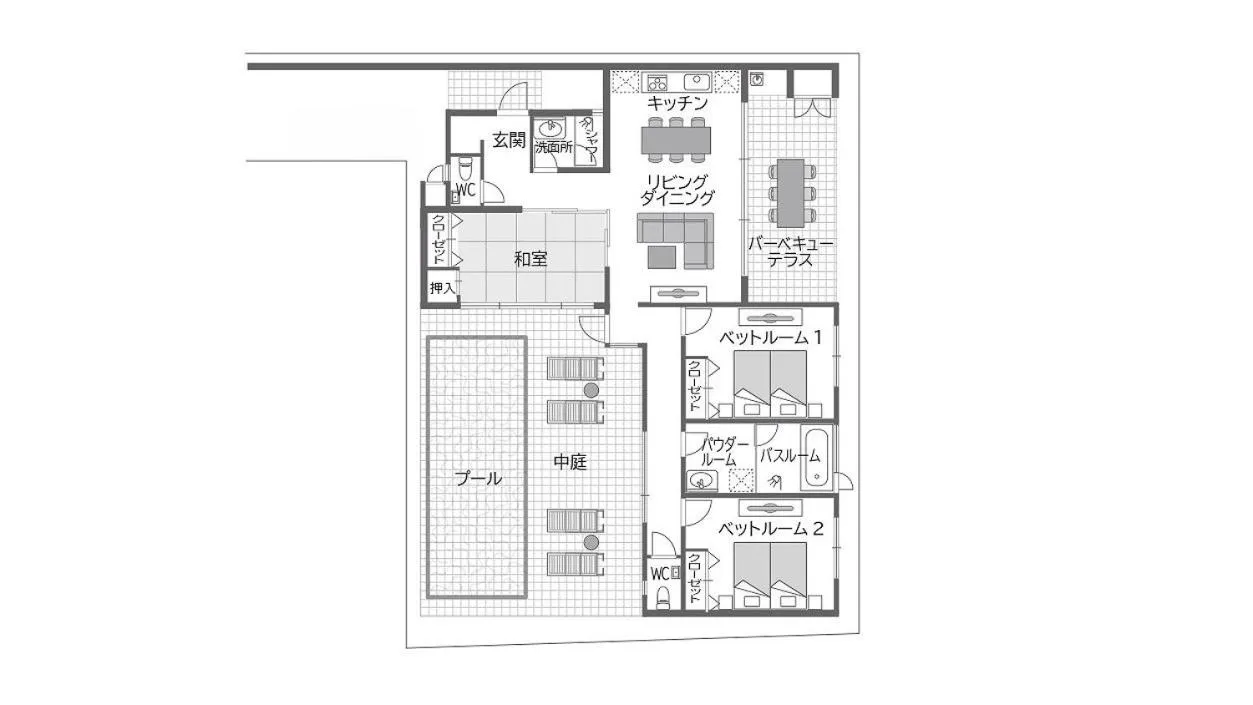 Floor plan in Ahman Suite Villa Sumuide