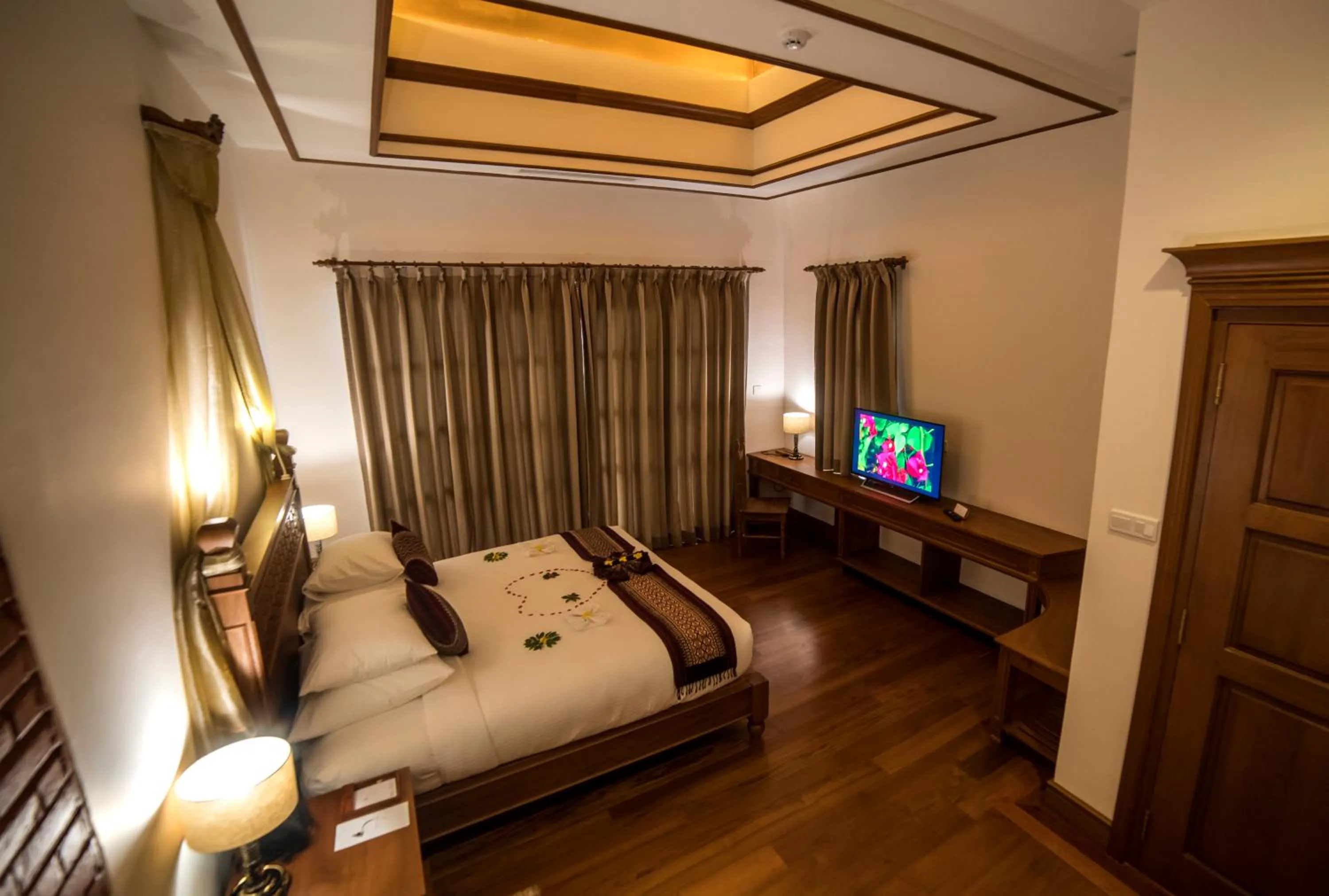 Bed in Heritage Bagan Hotel