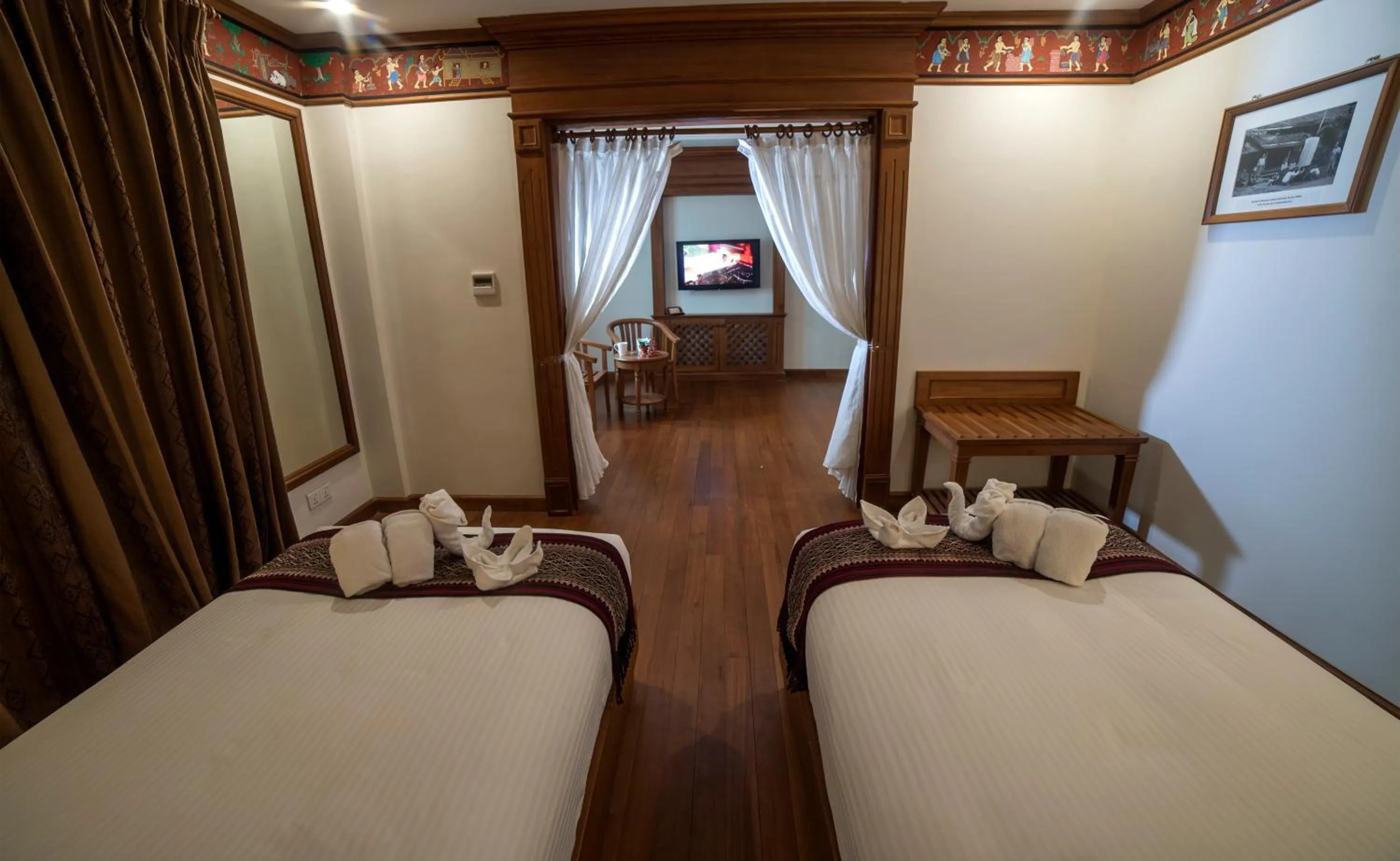 Bed in Heritage Bagan Hotel