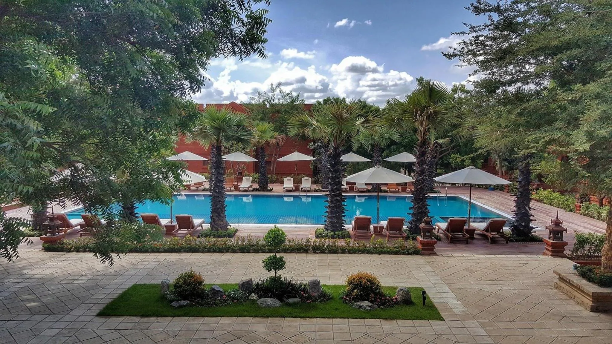 Pool view in Heritage Bagan Hotel