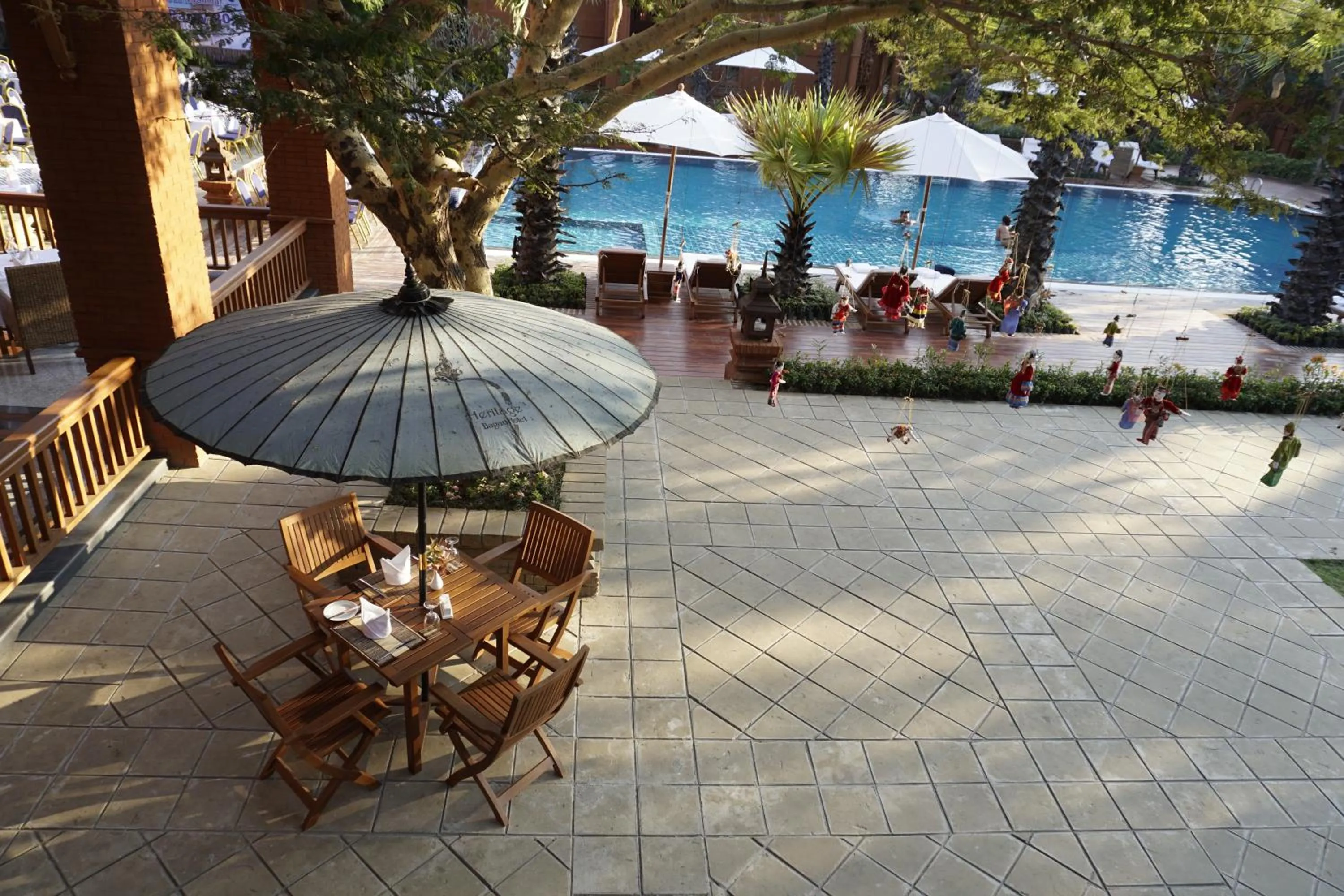 Pool view in Heritage Bagan Hotel