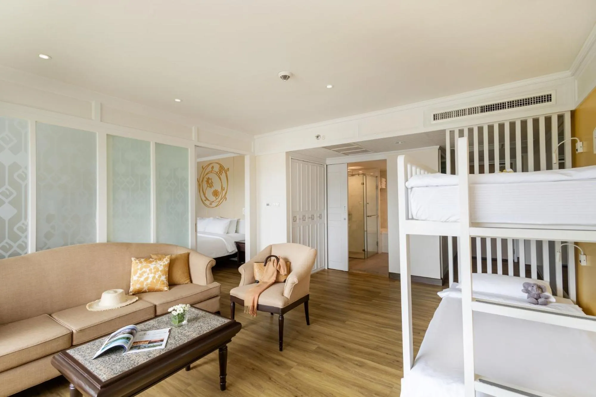 Living room, Bed in The Riverie by Katathani