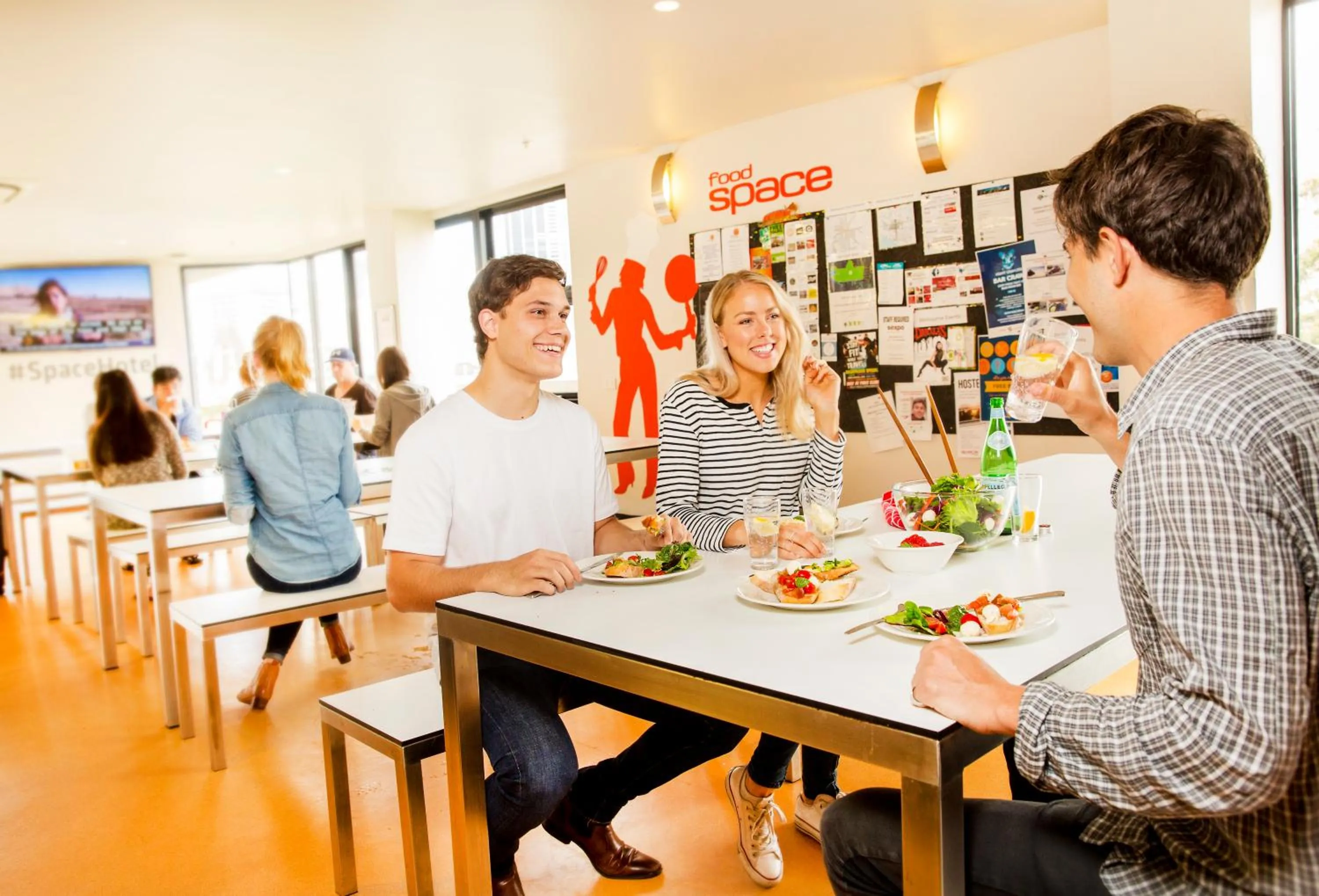 Communal kitchen in Space Hotel