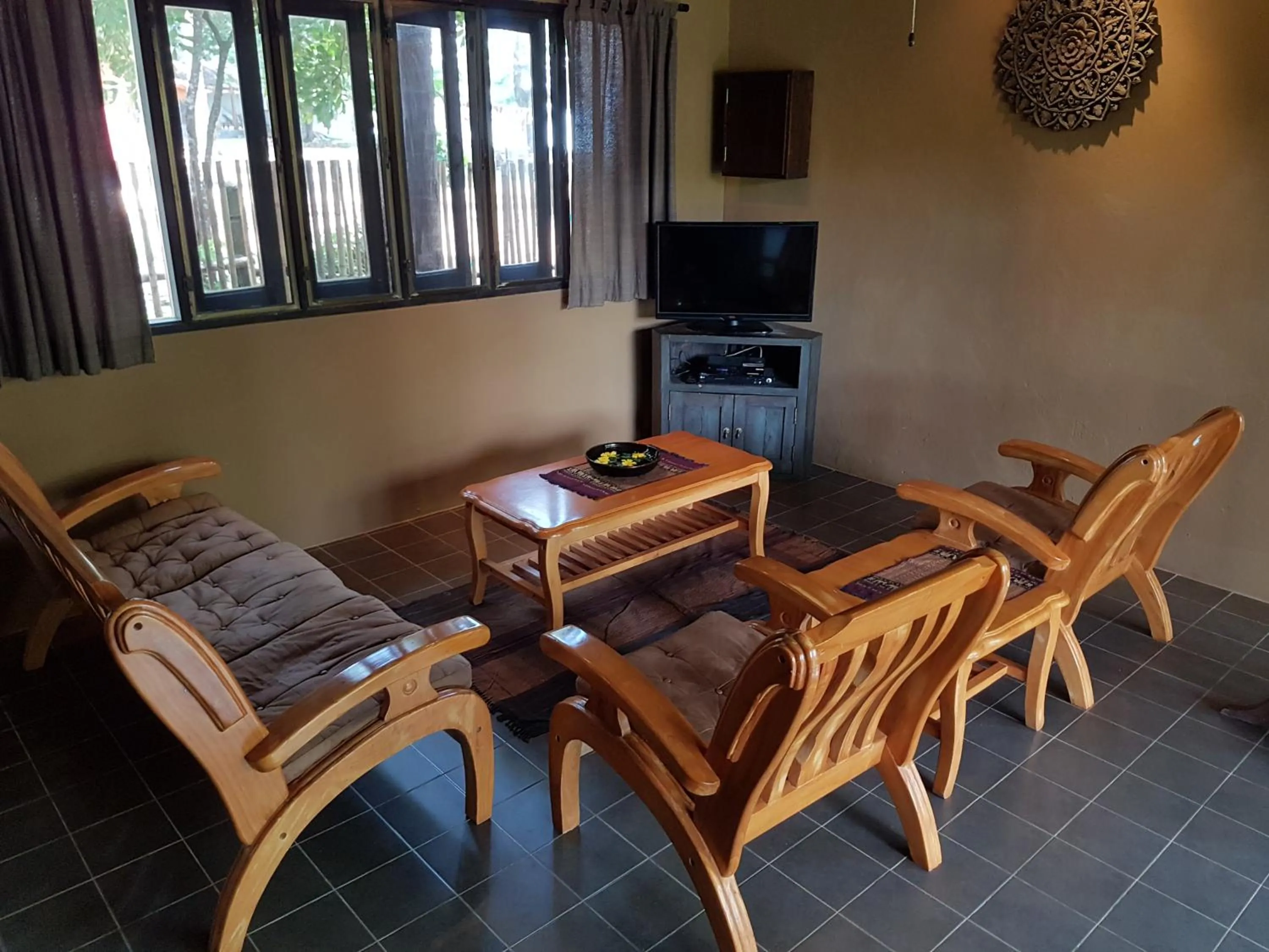 Living room in Melina Beach Front Bungalows