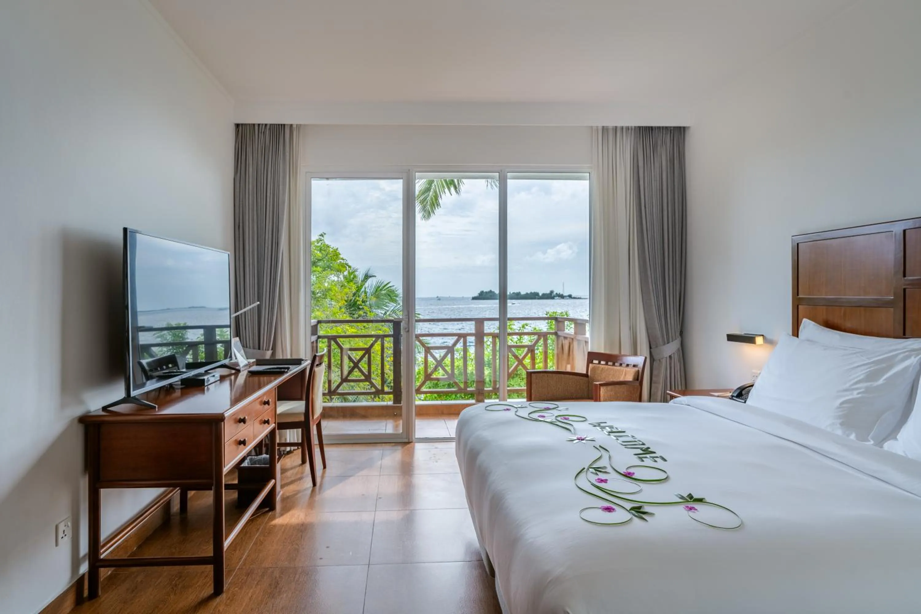Bedroom, Bed in Hulhule Island Hotel- Private Beach Access & Airport Pick-up and Drop