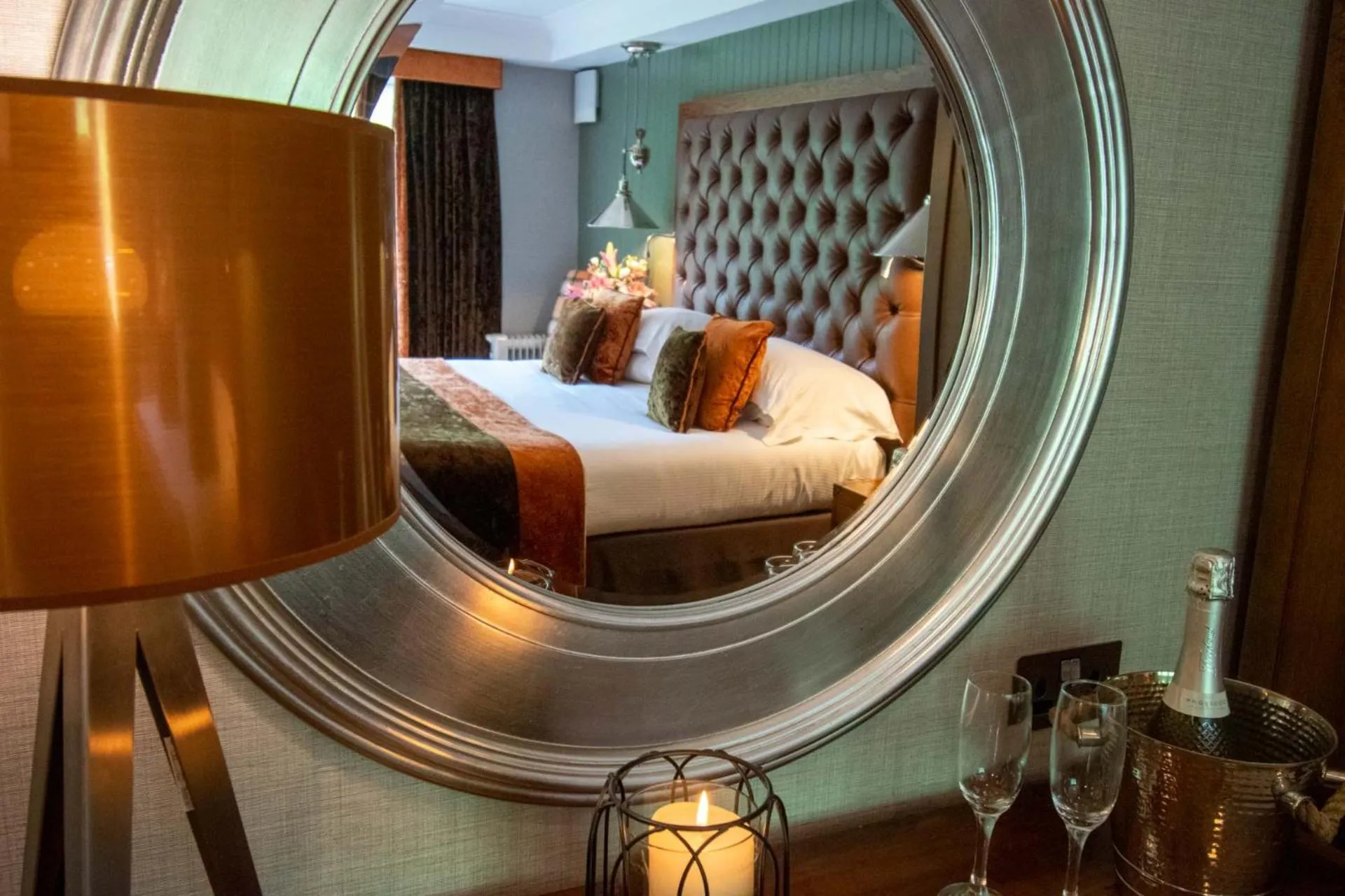 Decorative detail, Bed in Craigmhor Lodge & Courtyard