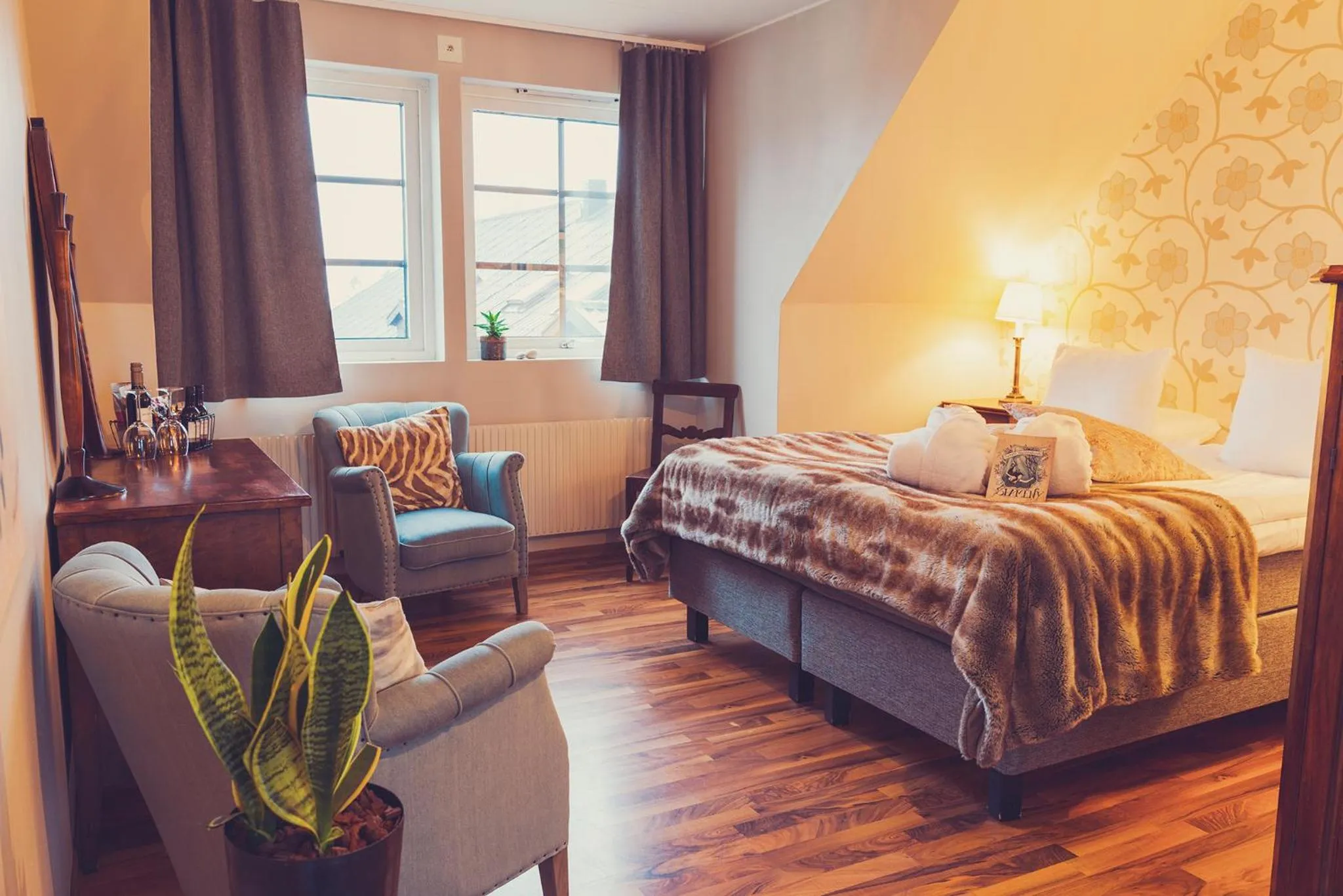 Bed in Hotell Mossbylund