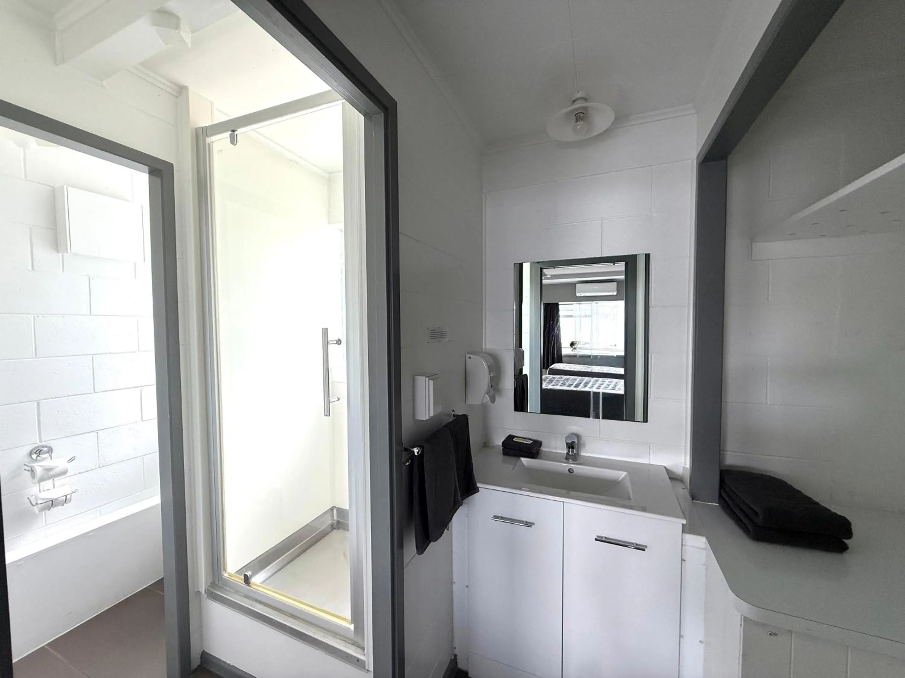 Bathroom in Central Court Motel