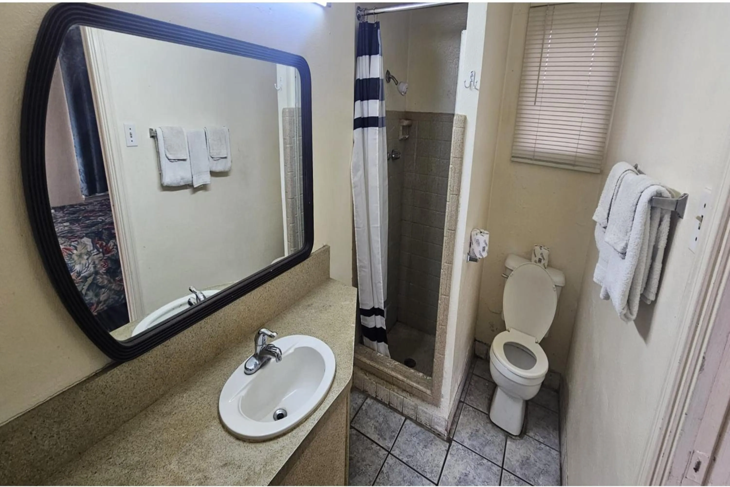 Bathroom in Gulfway Motel By OYO Near Airport I 37
