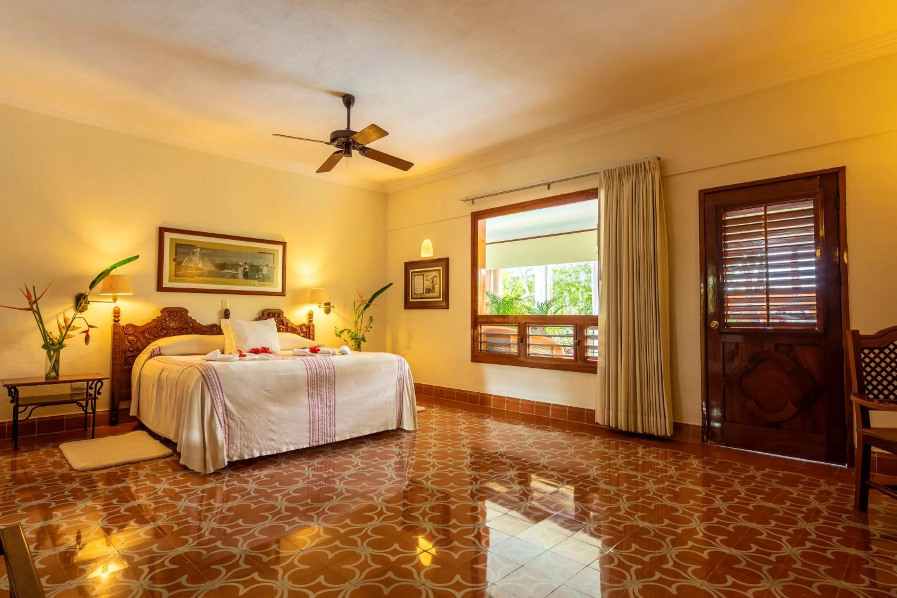 Photo of the whole room, Bed in Hacienda Uxmal Plantation & Museum
