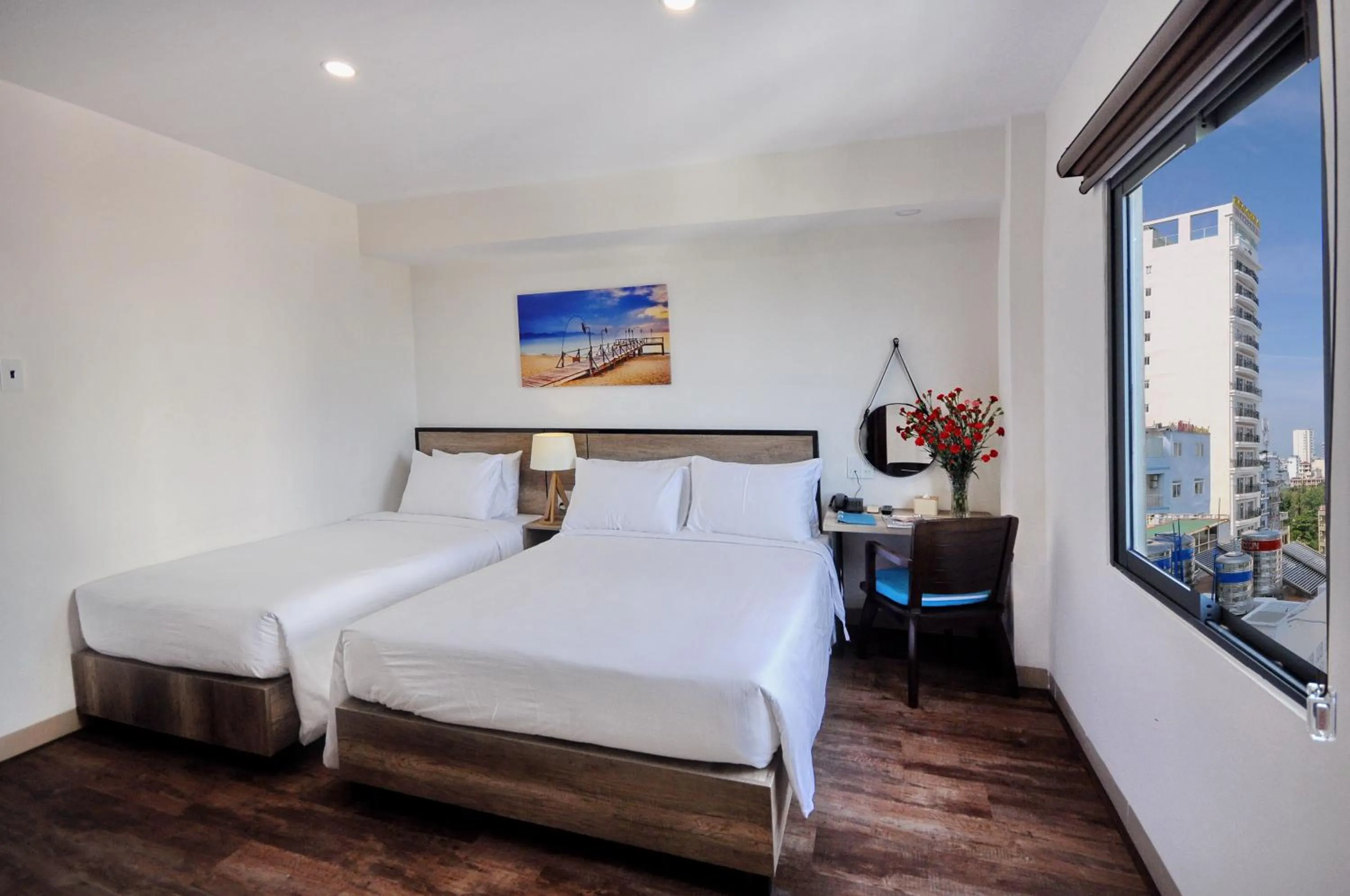 Bed in Golden Lotus Hotel