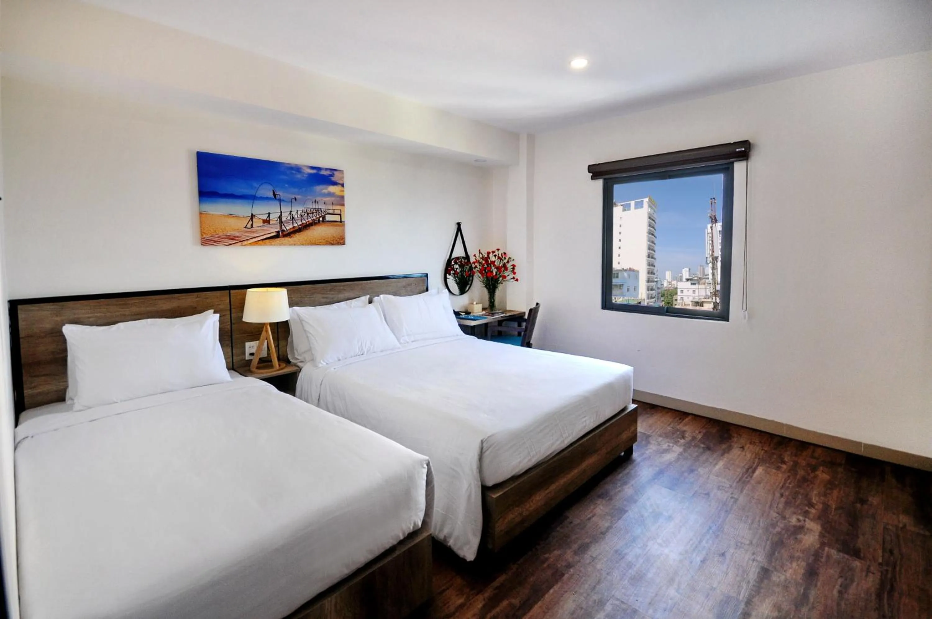 Bed in Golden Lotus Hotel