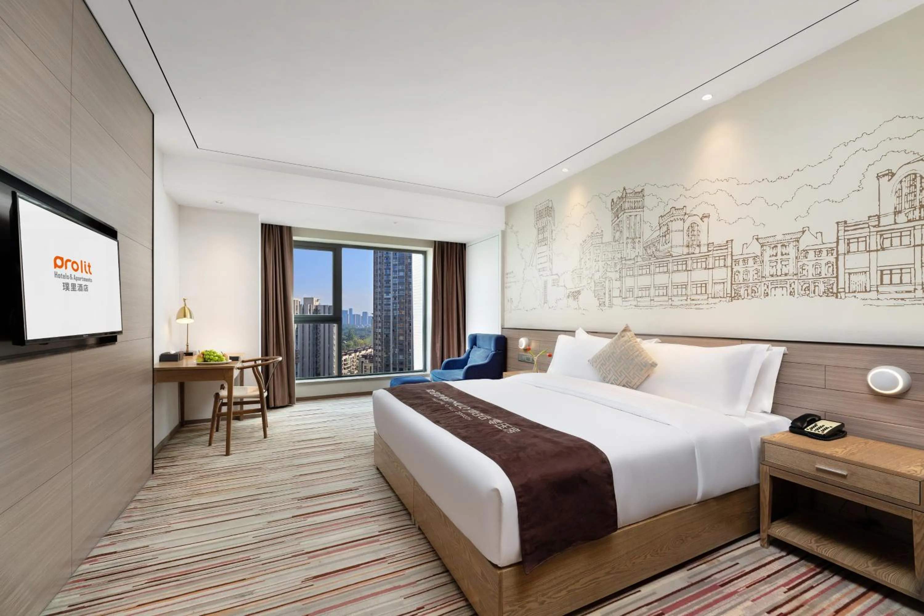 Bed in Chengdu Prolit Hotel