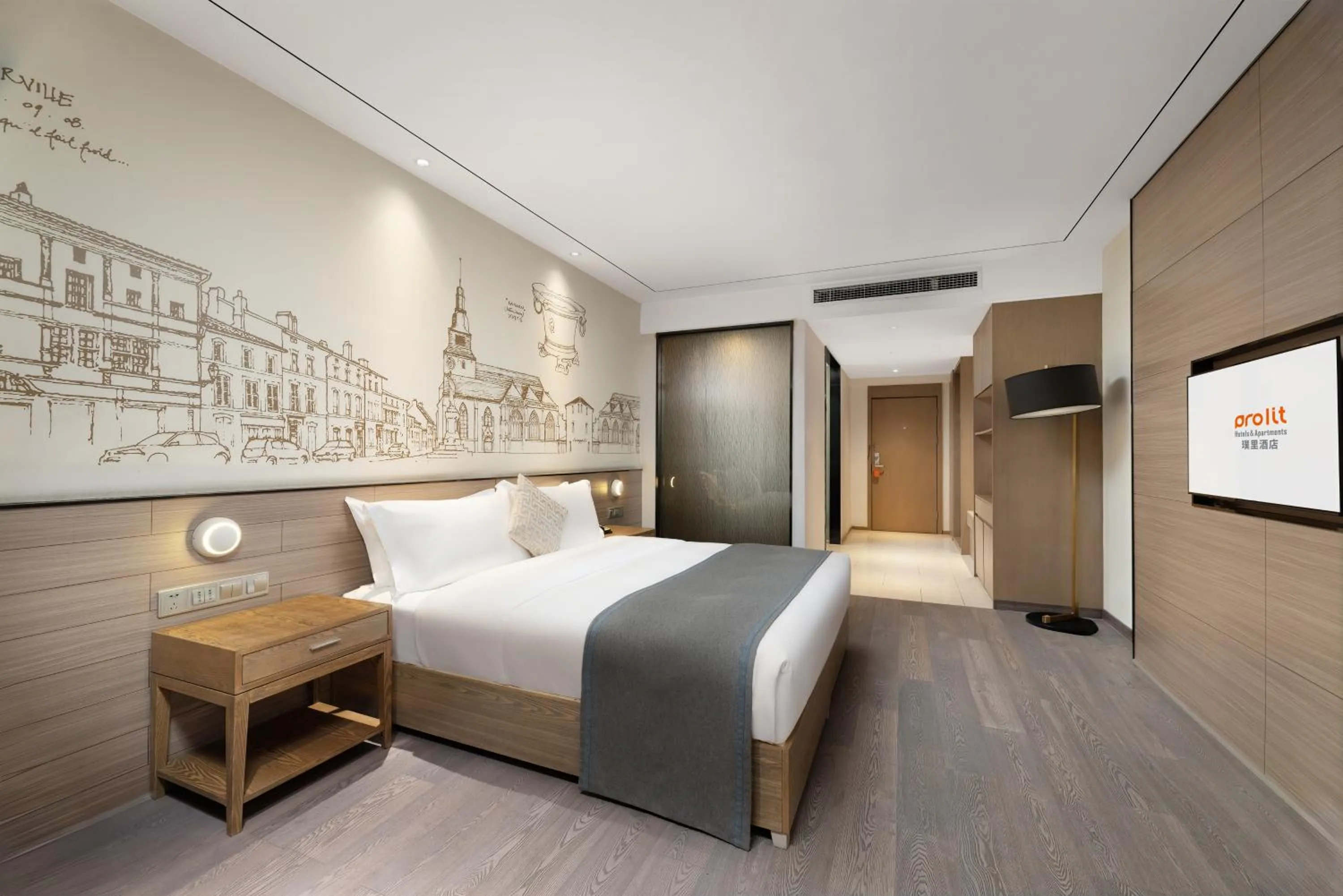 Bed in Chengdu Prolit Hotel