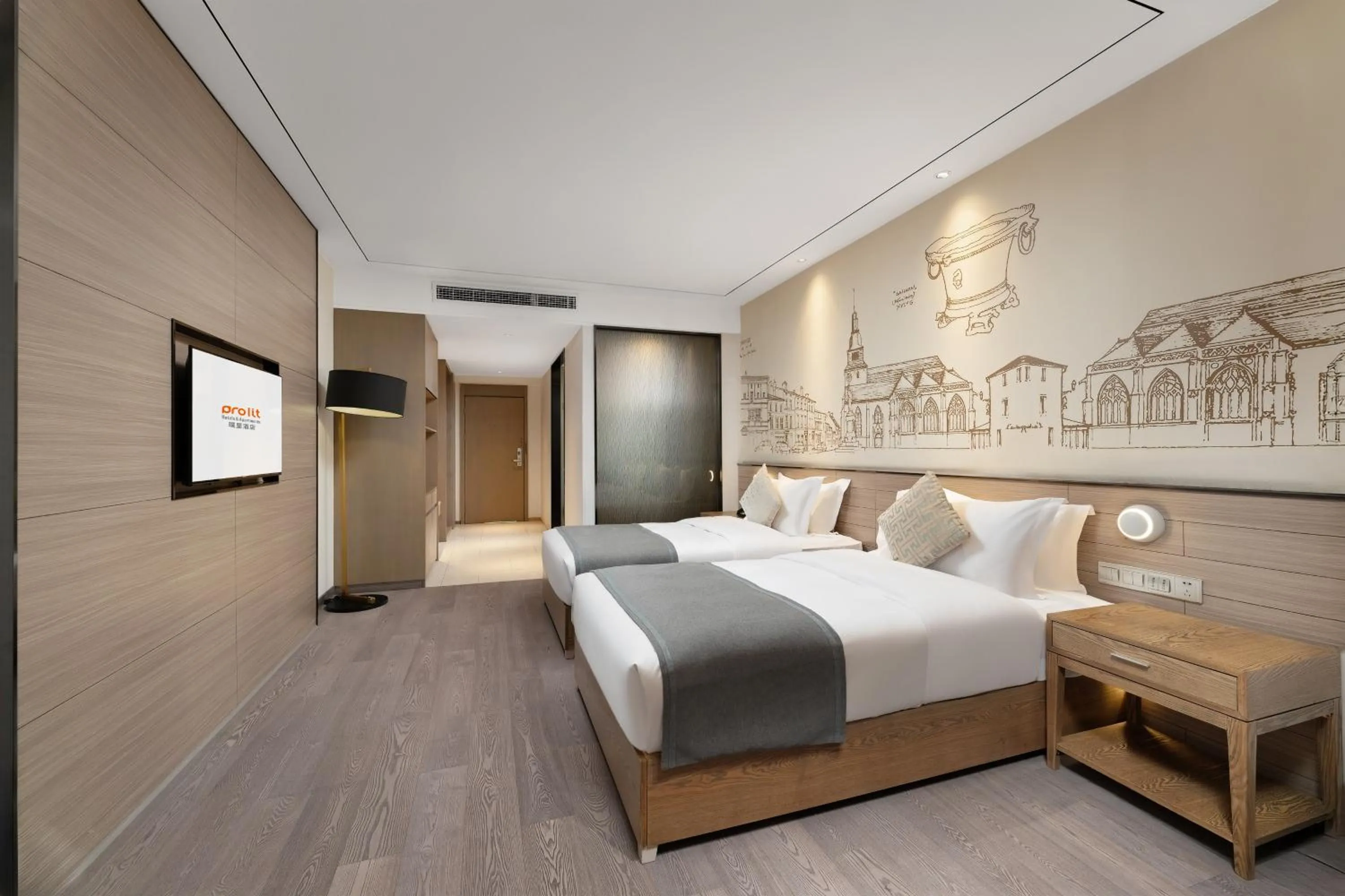 Bed in Chengdu Prolit Hotel