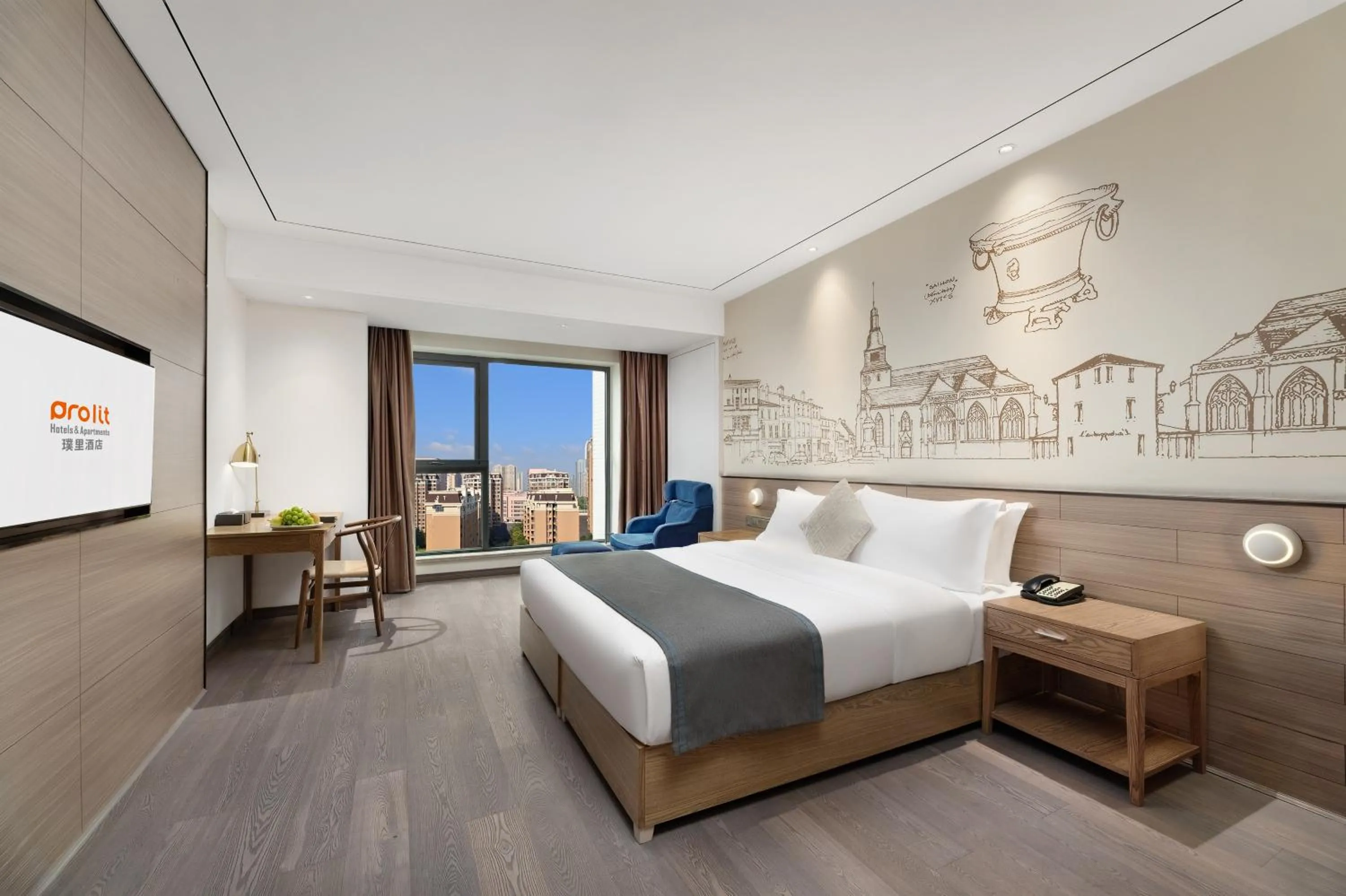 Bed in Chengdu Prolit Hotel