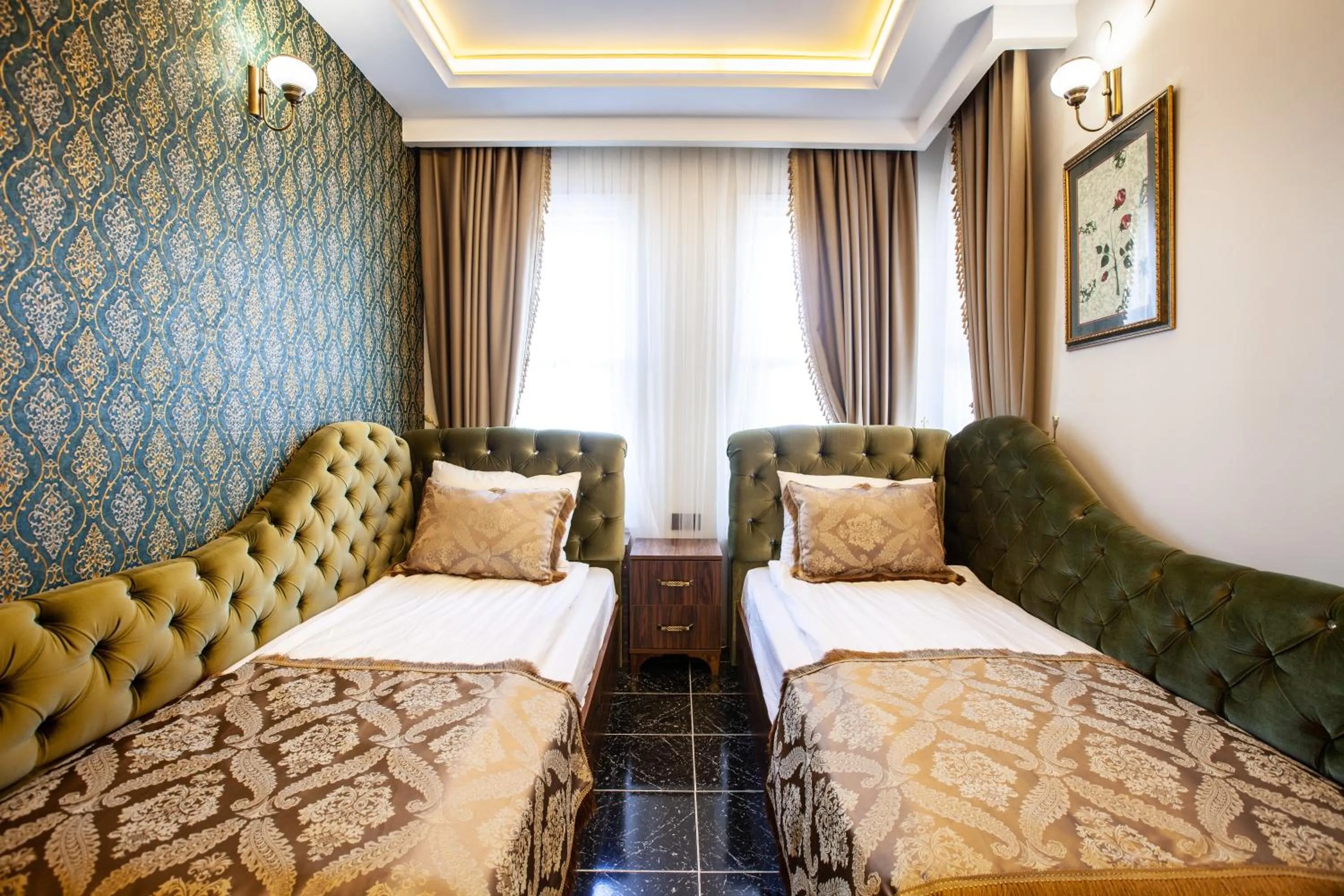 Living room, Bed in Rose Mansion by Otantik Suites