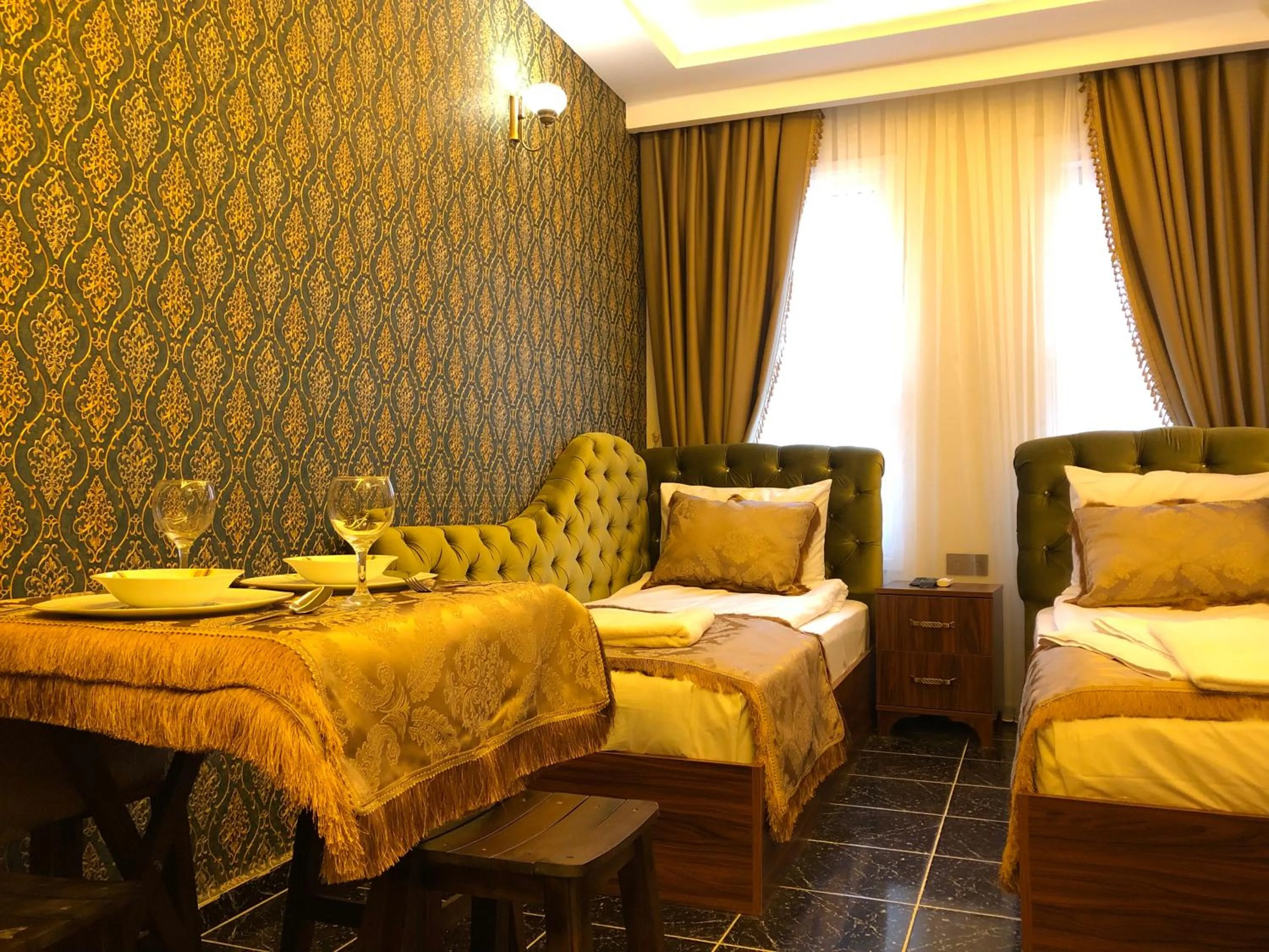 Living room, Bed in Rose Mansion by Otantik Suites