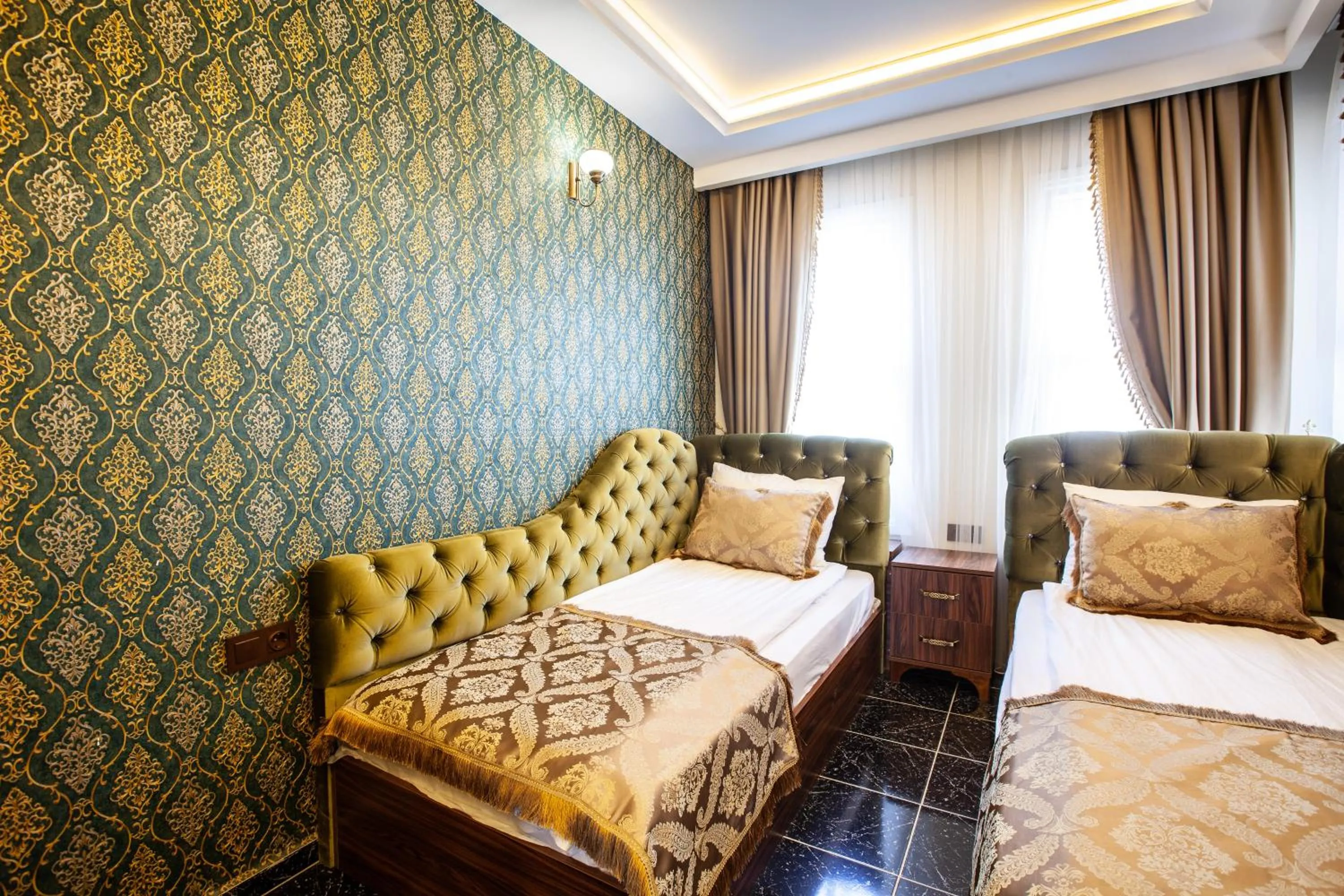 Living room, Bed in Rose Mansion by Otantik Suites