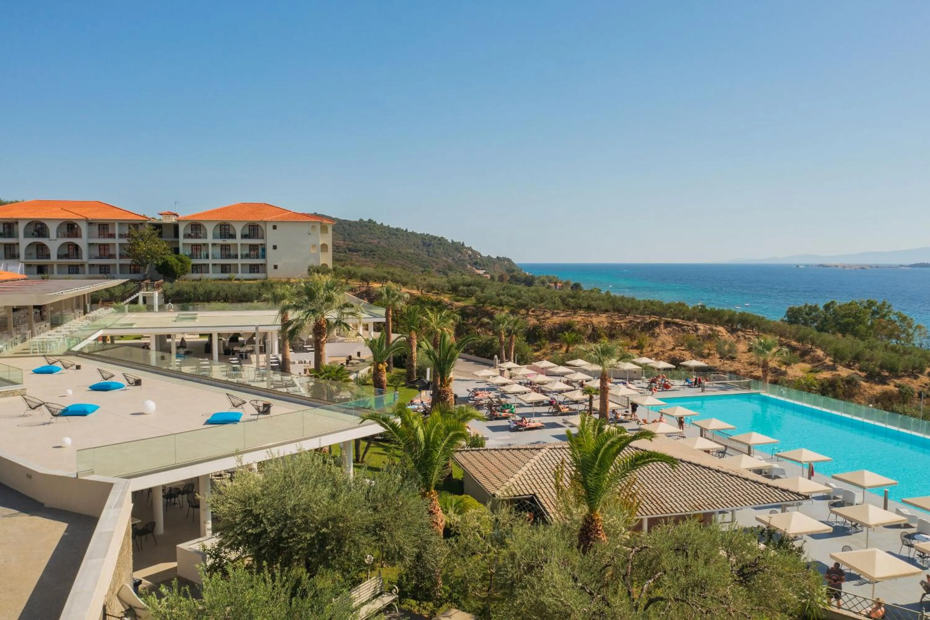 Pool view in Akrathos Beach Hotel