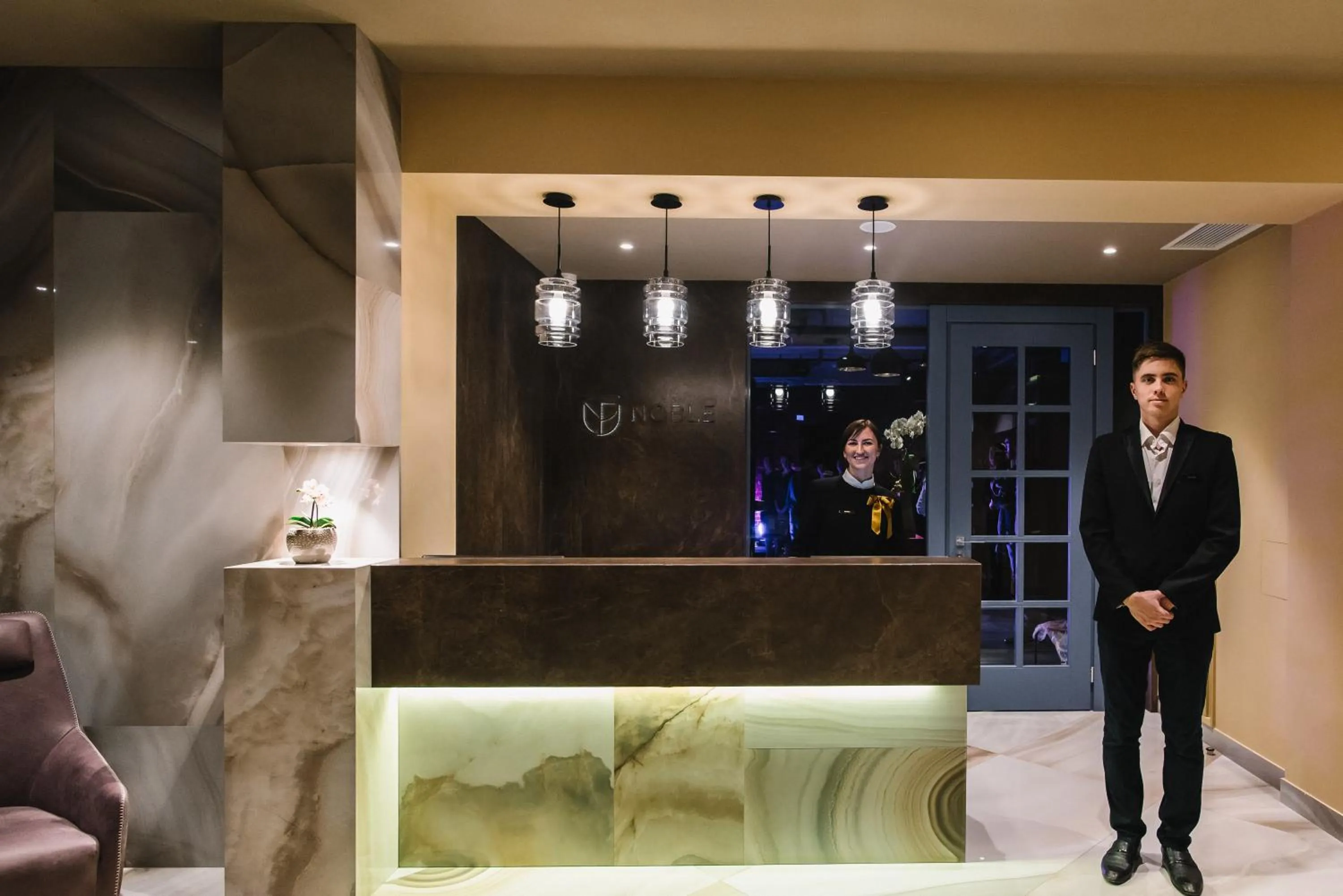 Lobby or reception in Noble Boutique Hotel