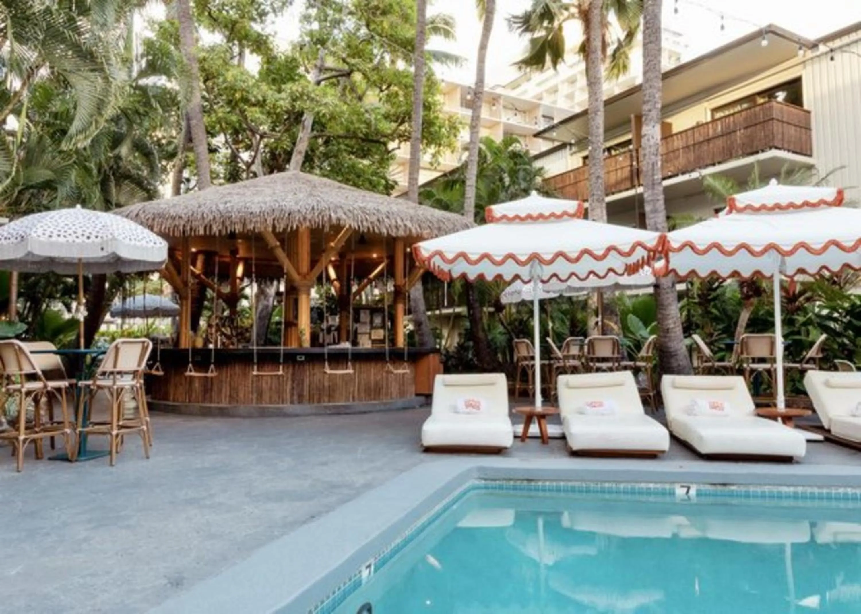 Pool view in White Sands Hotel