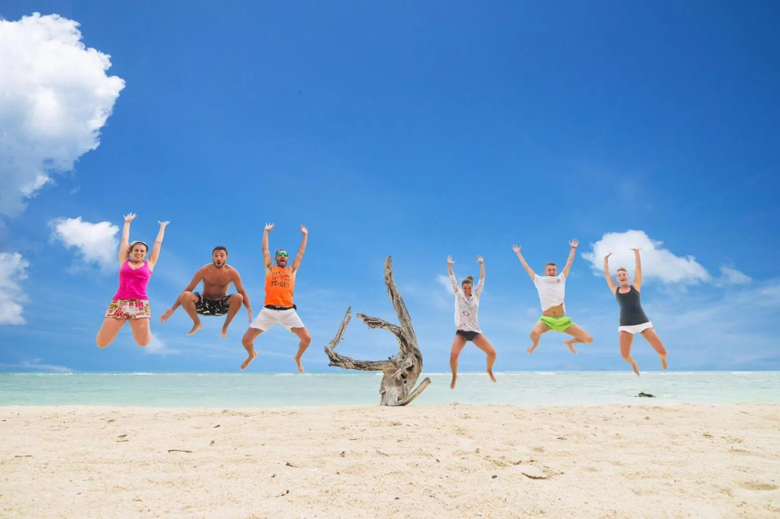 group of guests in The Cabin Beach Resort