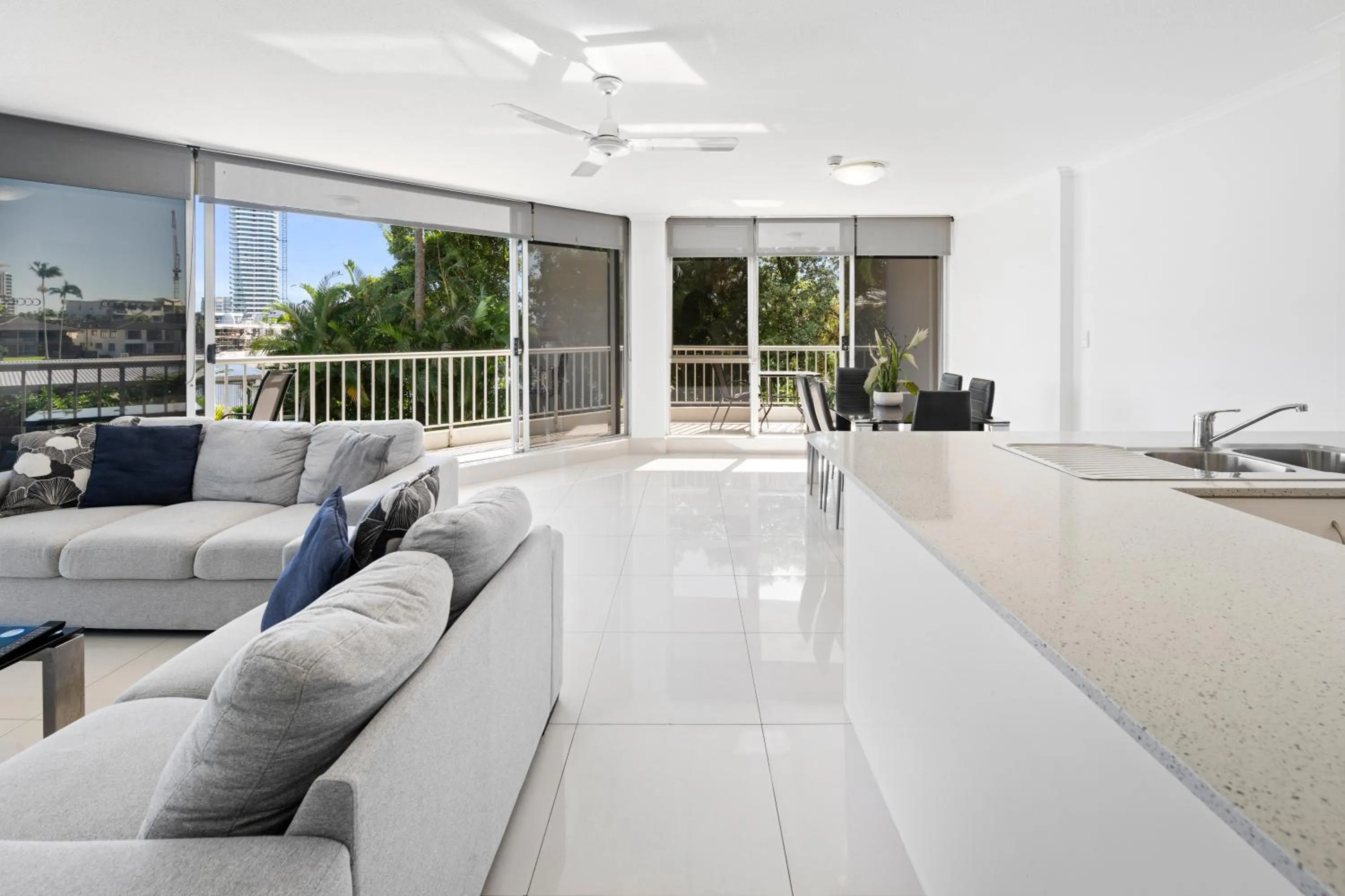 Living room in Moorings On Cavill Surfers Paradise