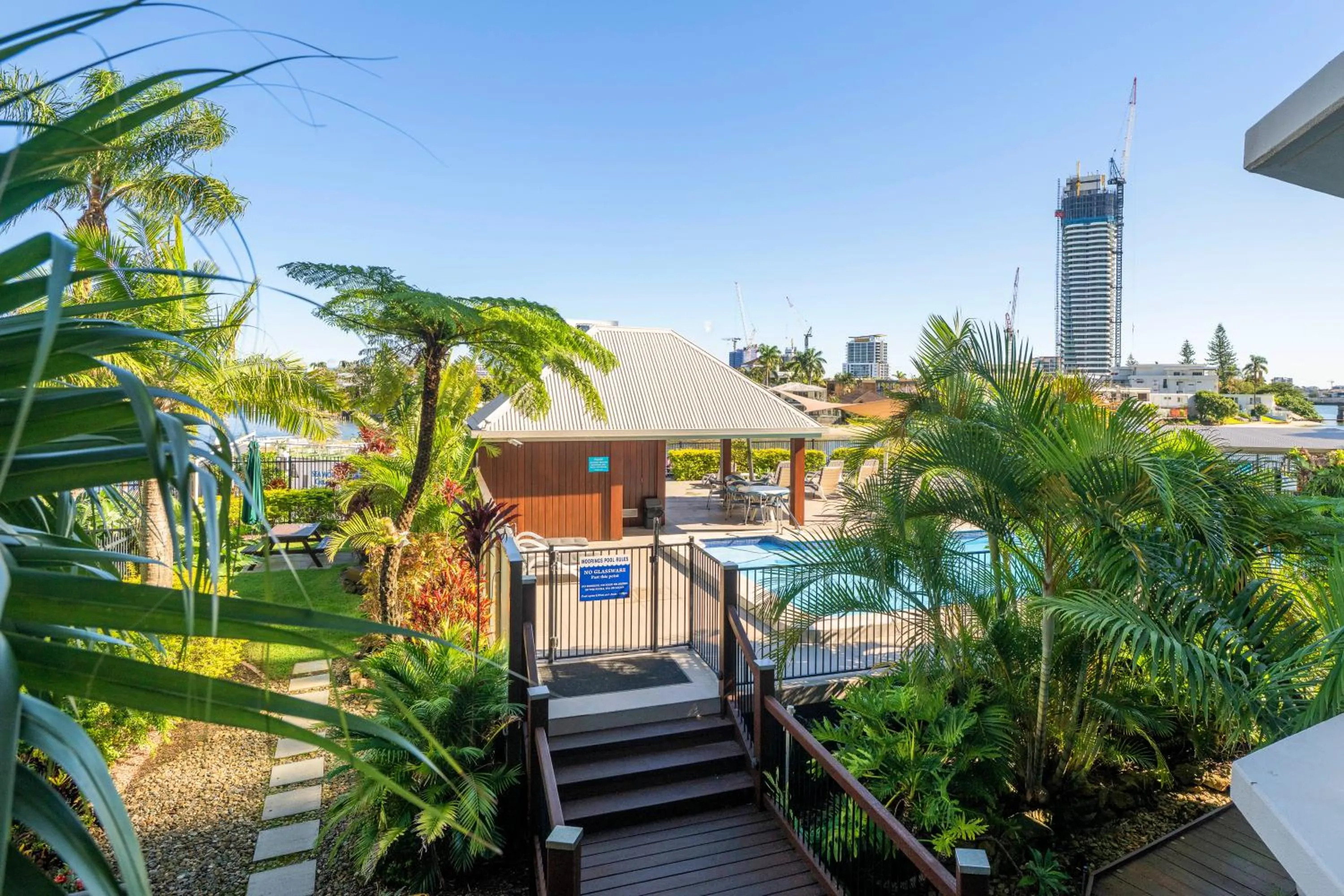 Garden view in Moorings On Cavill Surfers Paradise