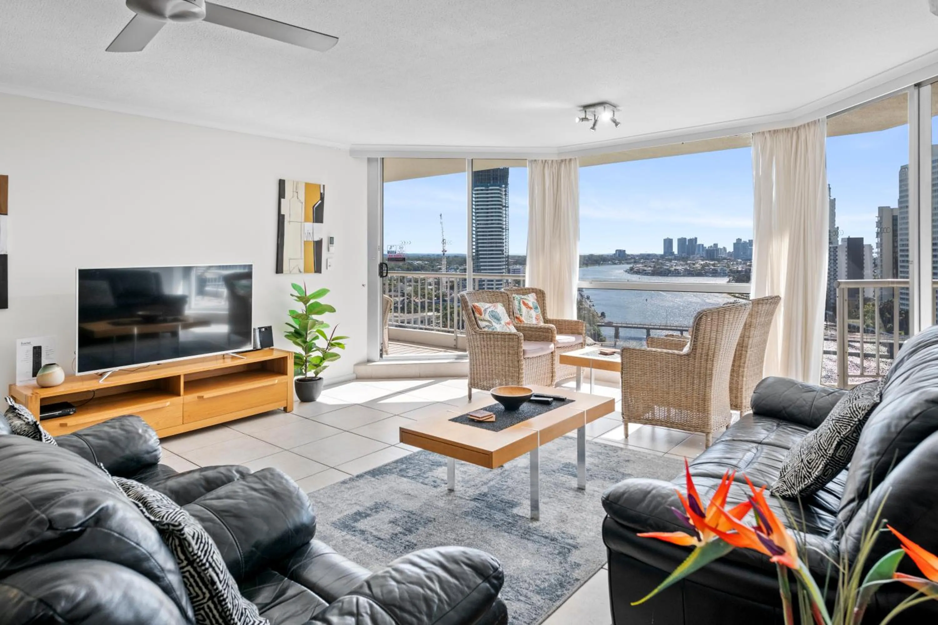 Living room in Moorings On Cavill Surfers Paradise