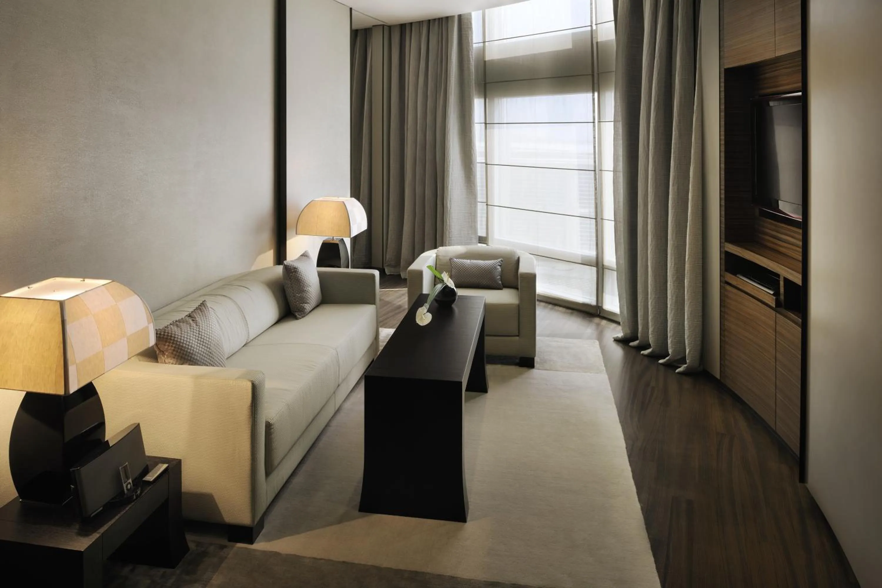 Living room in Armani Hotel Dubai, Burj Khalifa