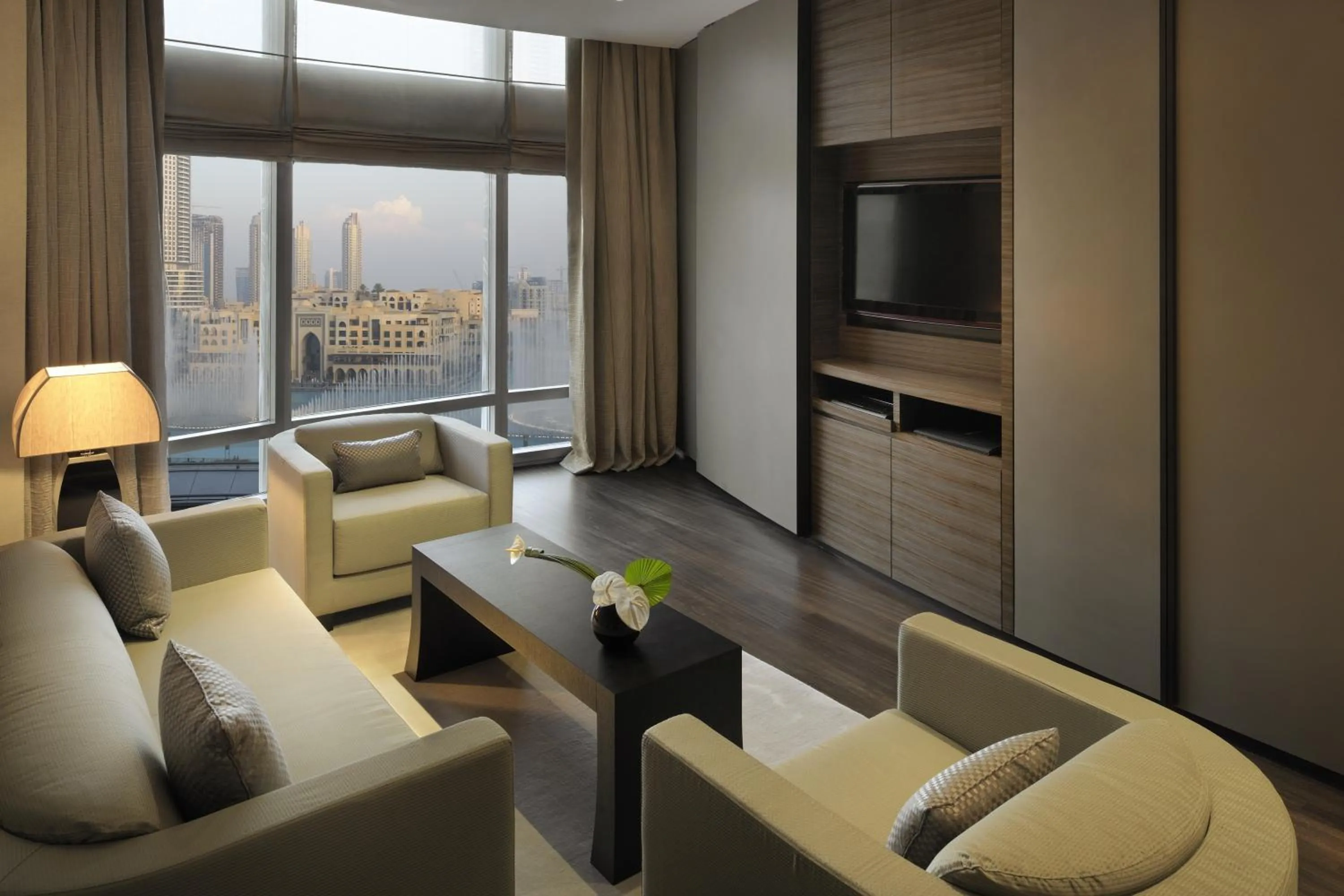Living room in Armani Hotel Dubai, Burj Khalifa