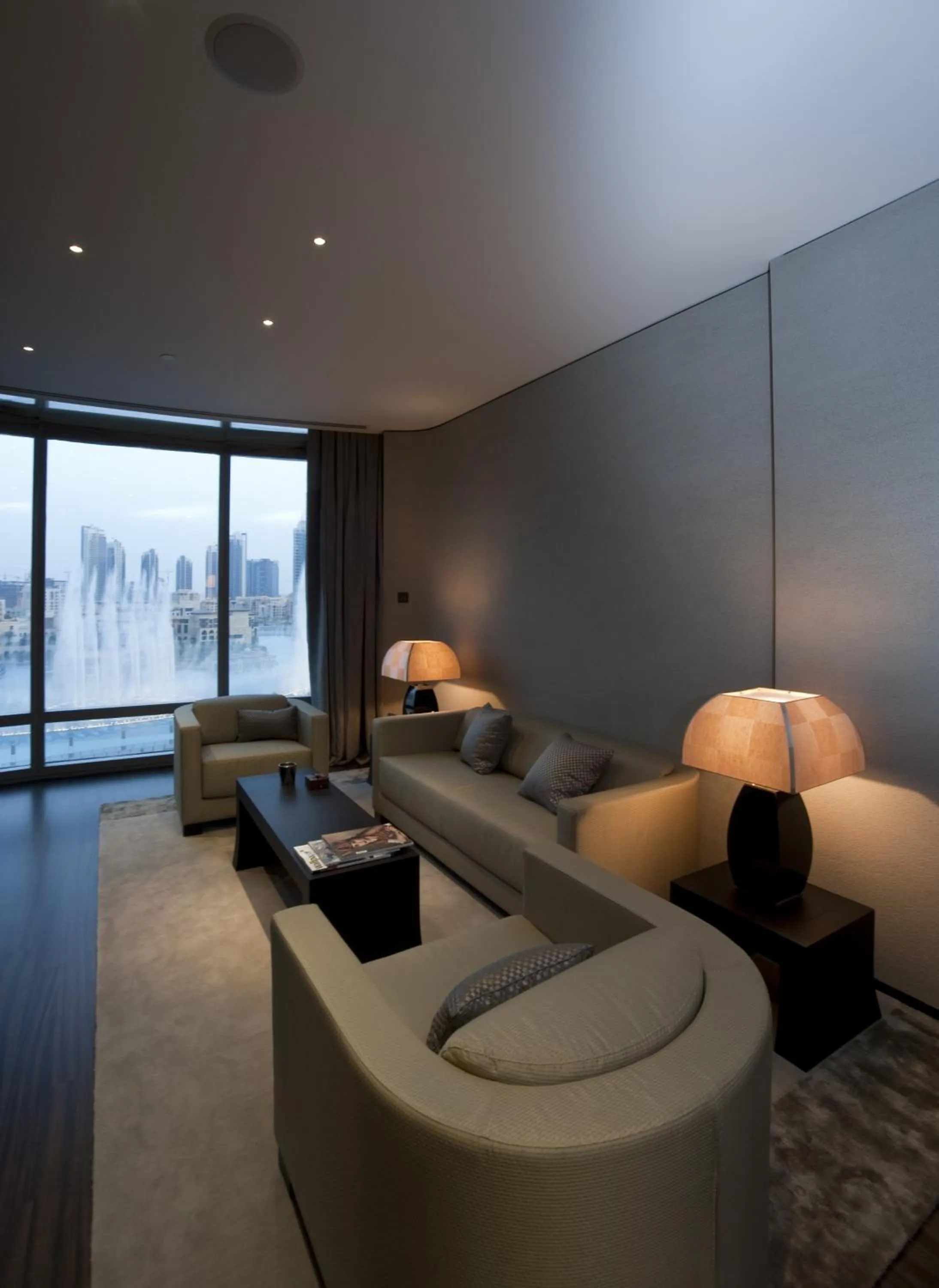Living room in Armani Hotel Dubai, Burj Khalifa