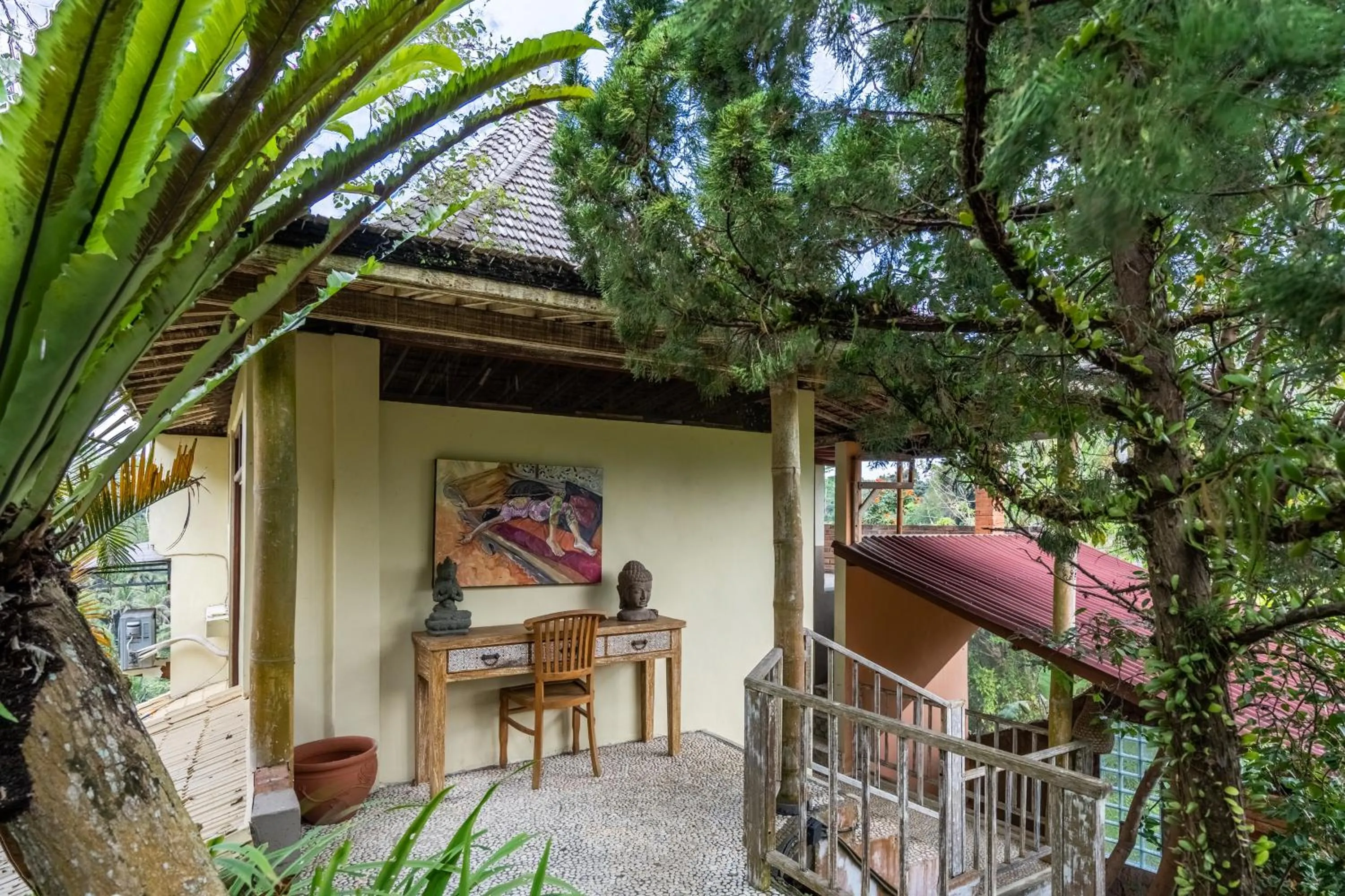 Lobby or reception in Tirta Asri Ubud Villa