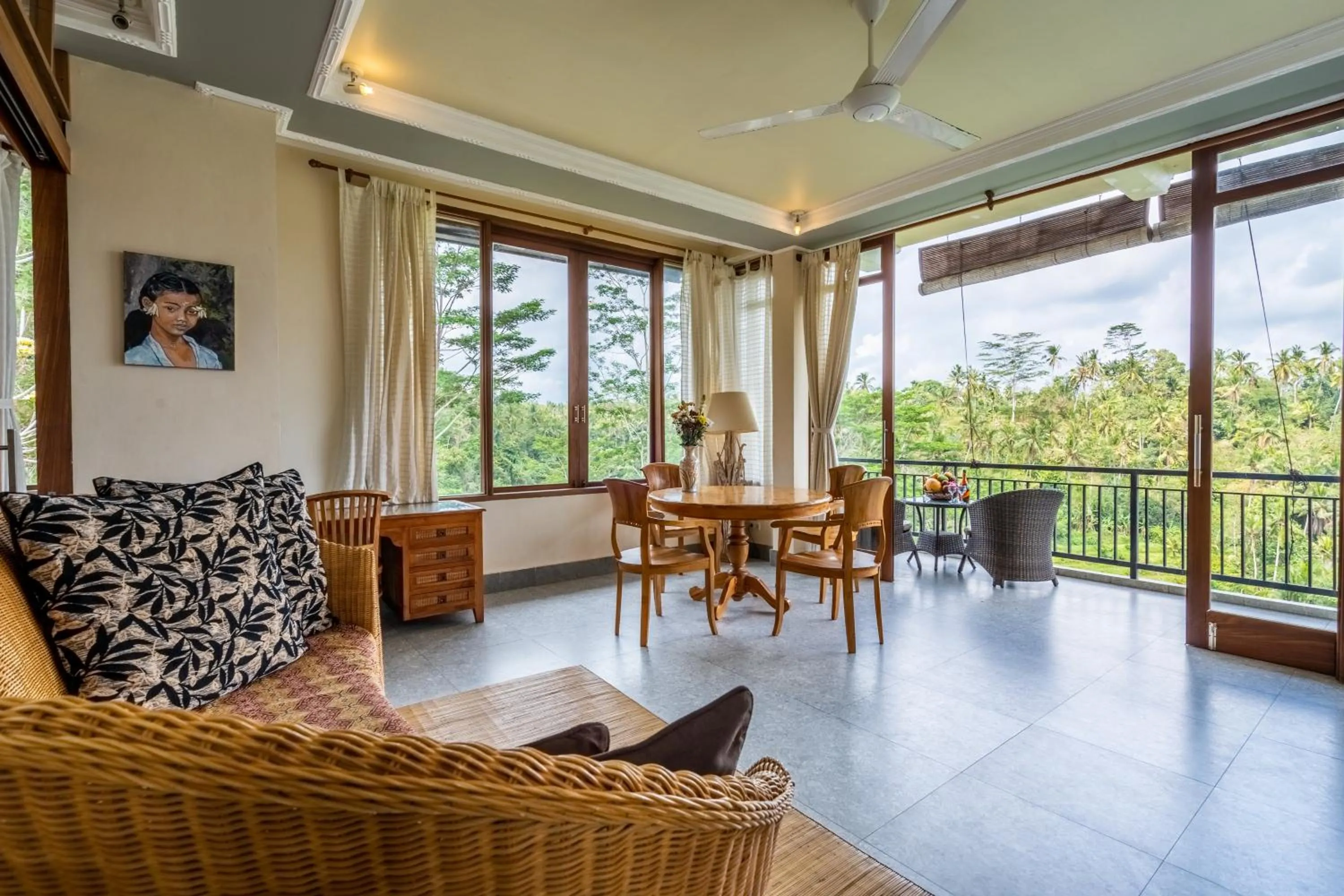 Living room in Tirta Asri Ubud Villa
