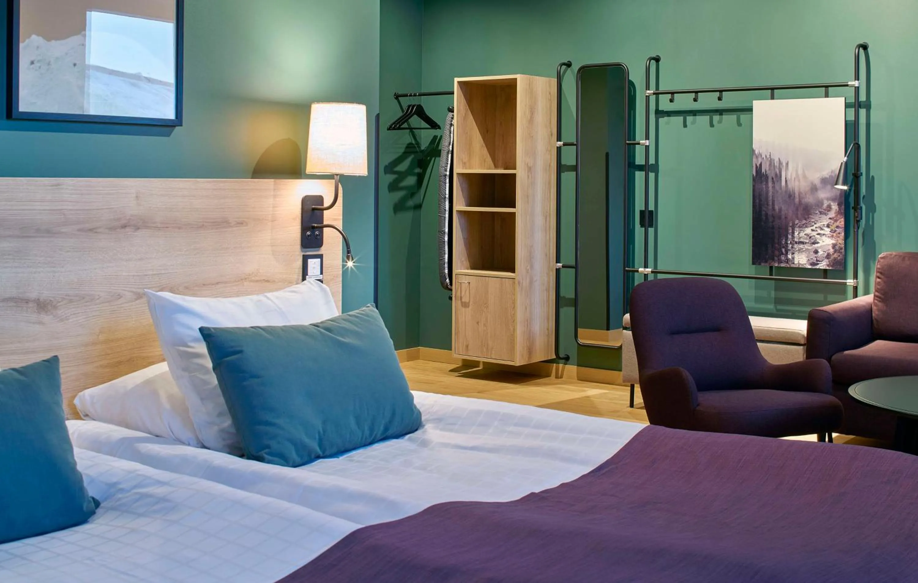 Bedroom, Bed in Scandic Lugnet