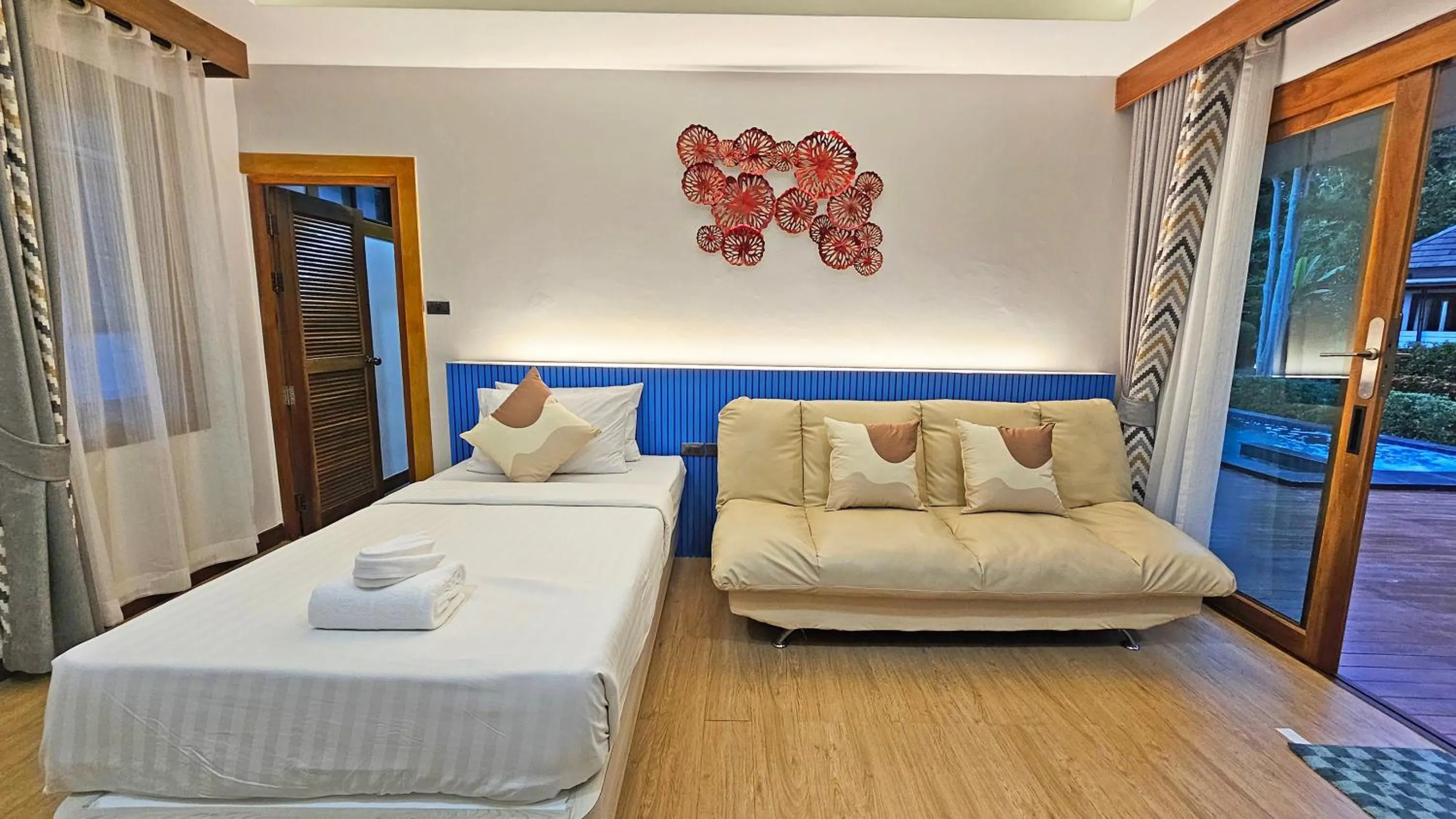 View (from property/room), Bed in U Rip Resort Phi Phi Hotel