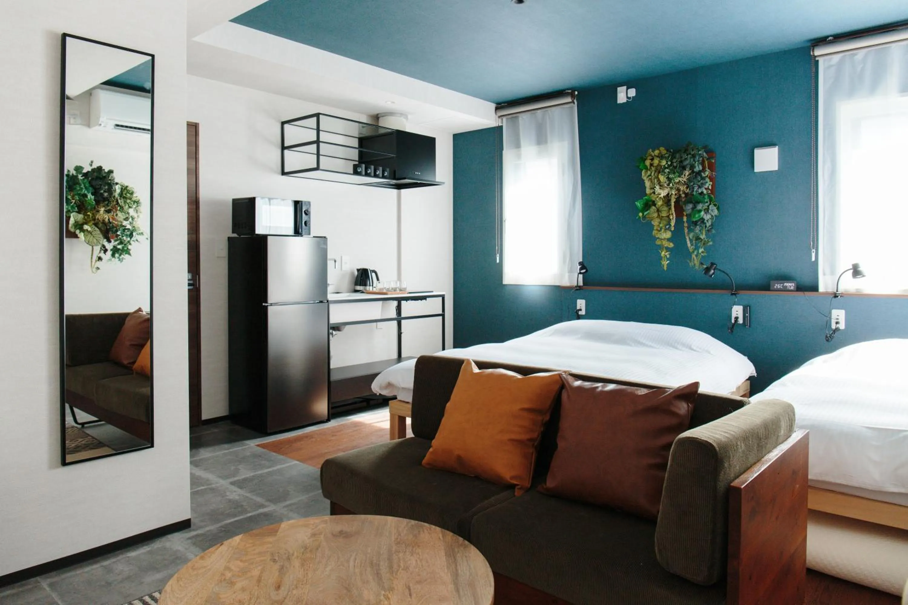 Kitchen or kitchenette, Bed in Hotel Potmum Sapporo