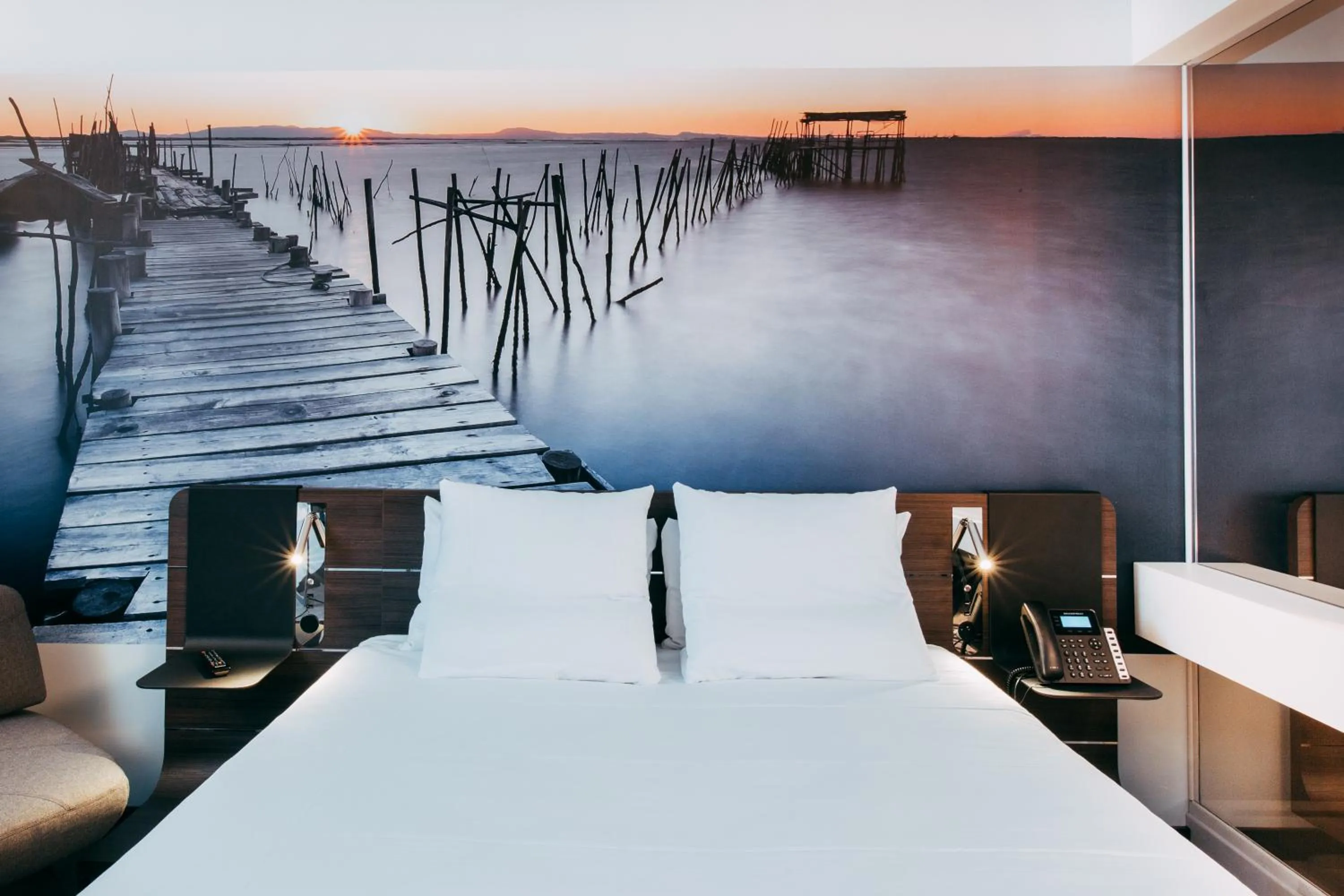 Decorative detail, Bed in Novotel Paris Coeur d'Orly Airport