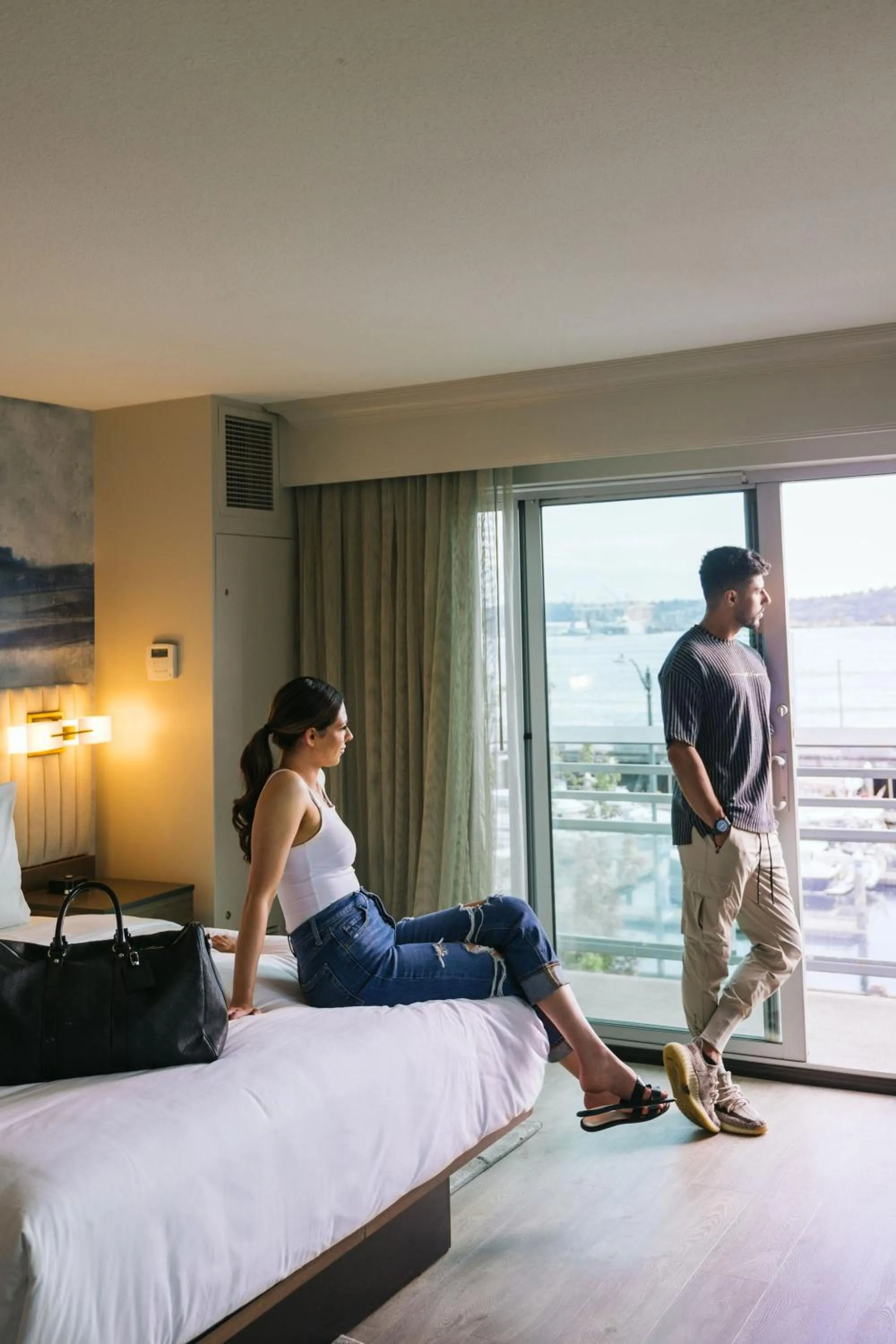 Bed in Seattle Marriott Waterfront