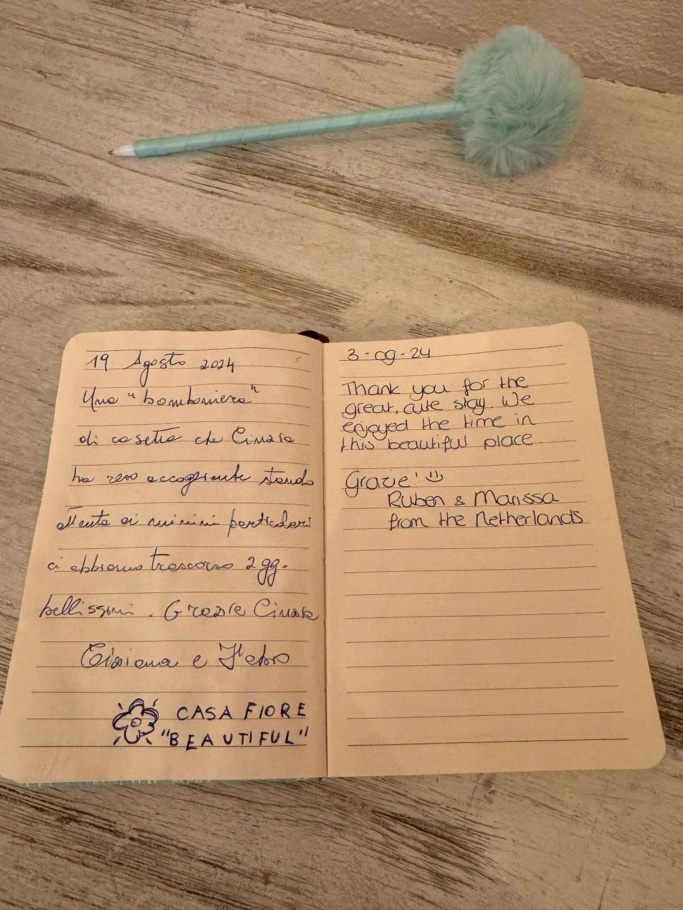 Guests in B&B Casa Fiore