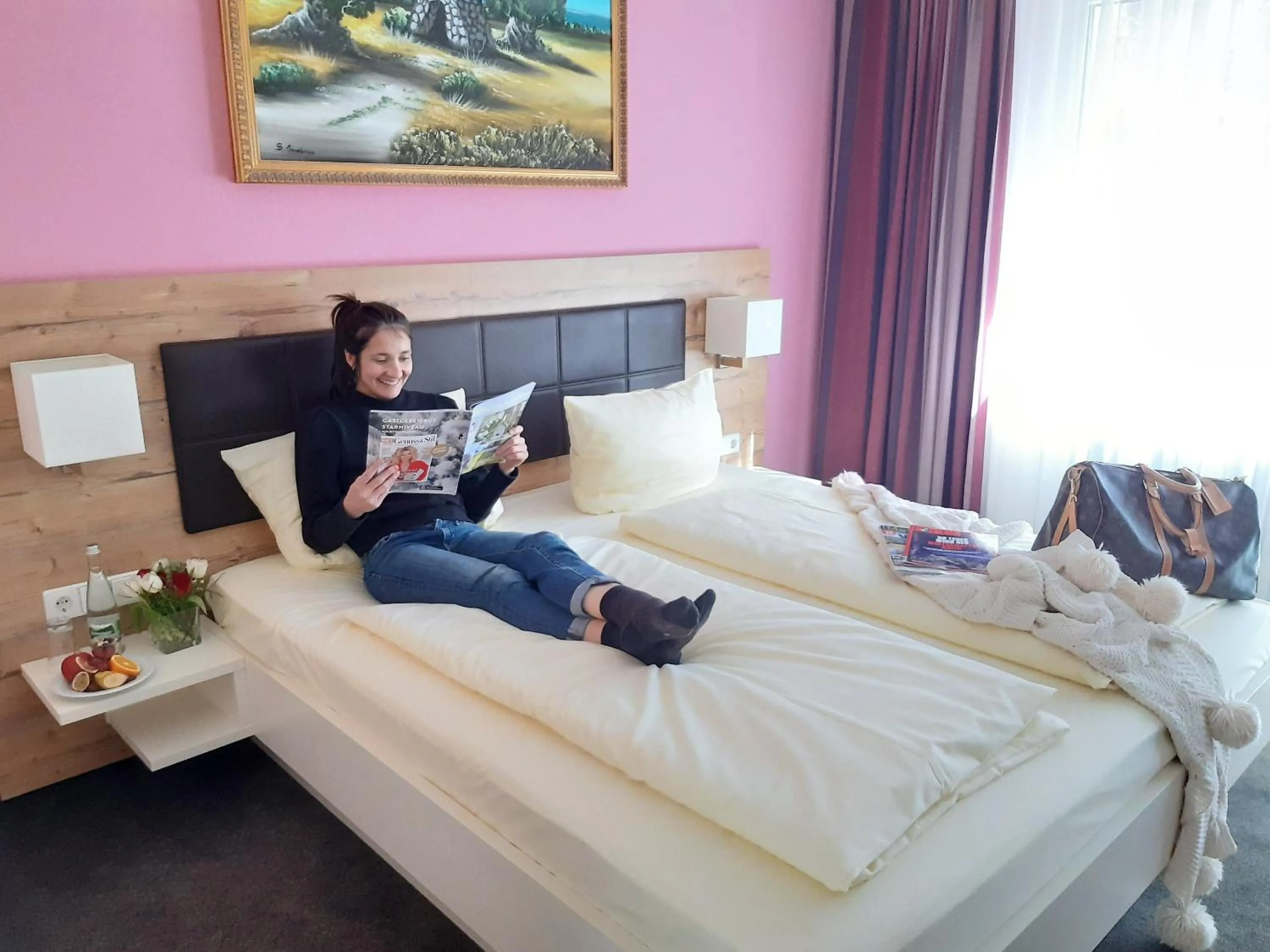 Bed in Schwarzwaldhotel Sonne