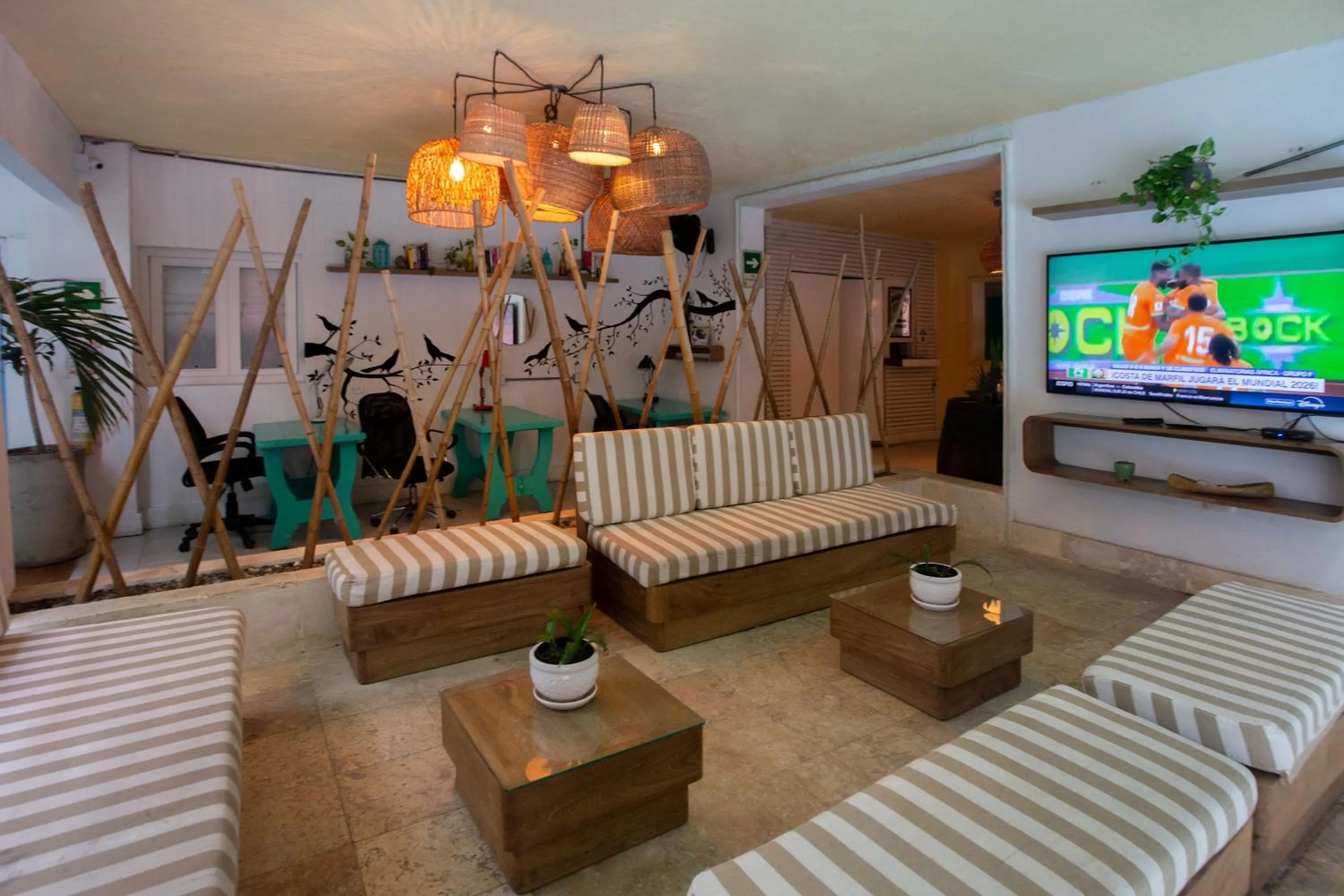 Seating area in Hotel Barahona Cartagena
