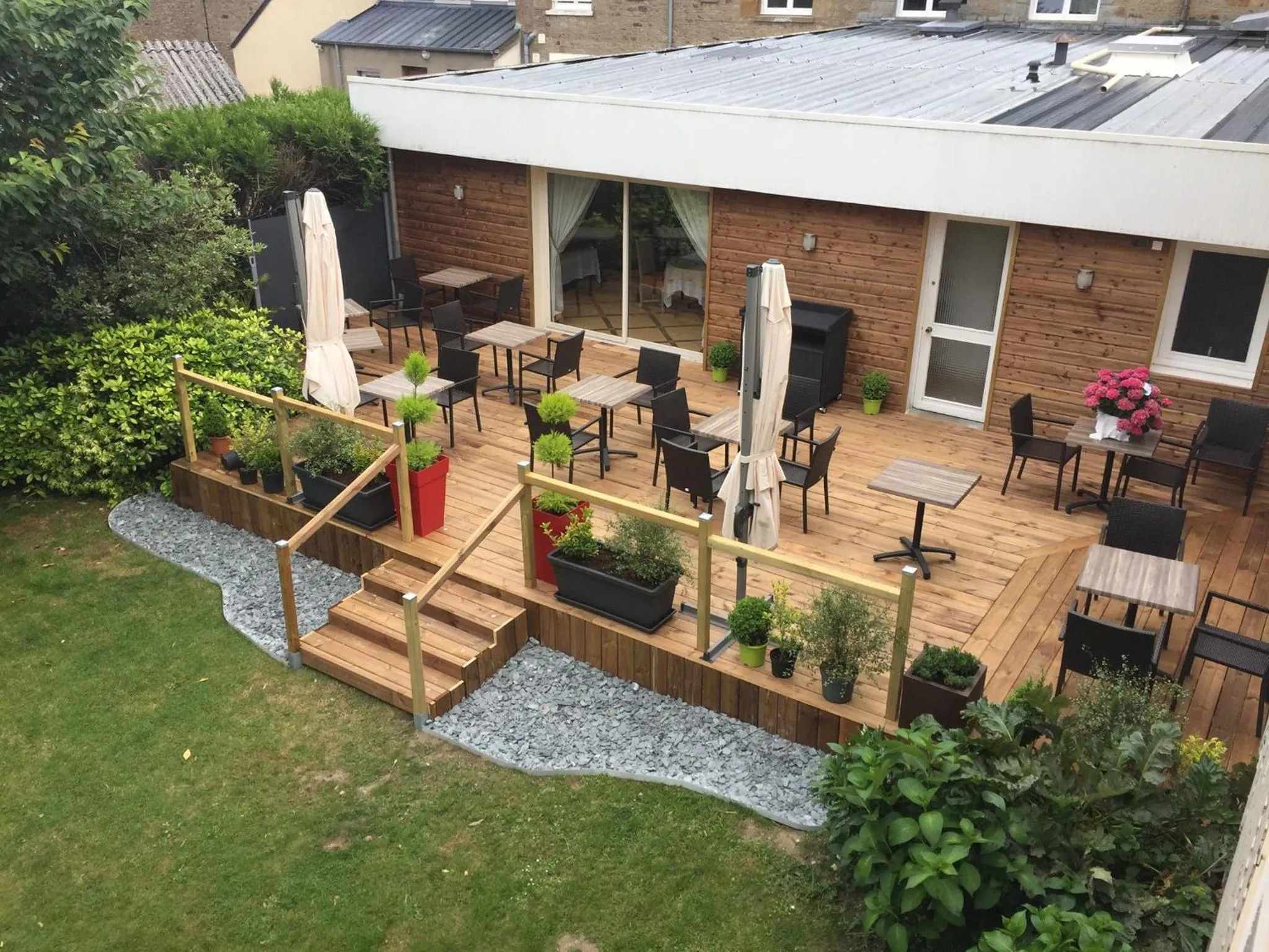 Bird's eye view in Logis Hôtel Restaurant Le Gue Du Holme