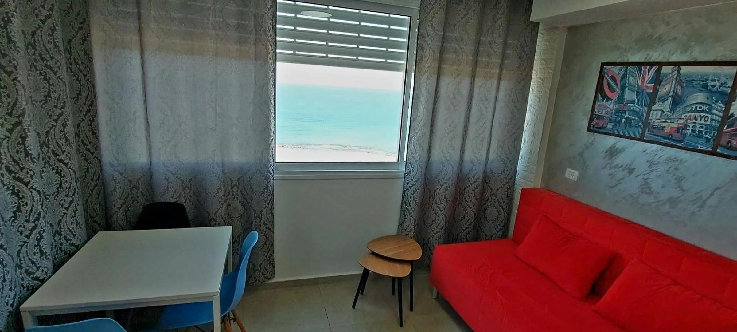Living room in 612 apartment on the beach