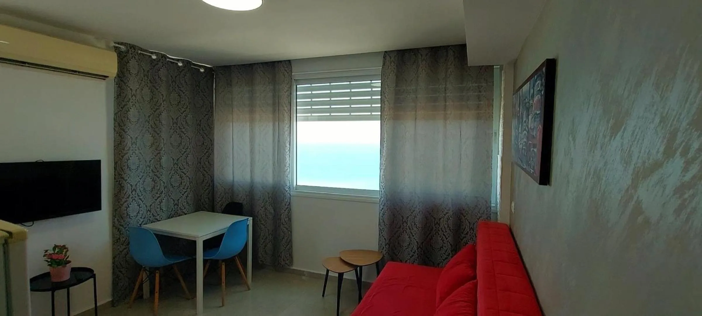 Living room in 612 apartment on the beach