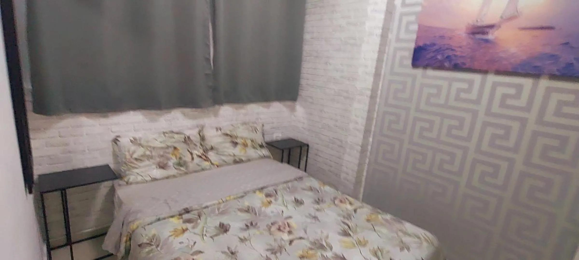 Bed in 612 apartment on the beach