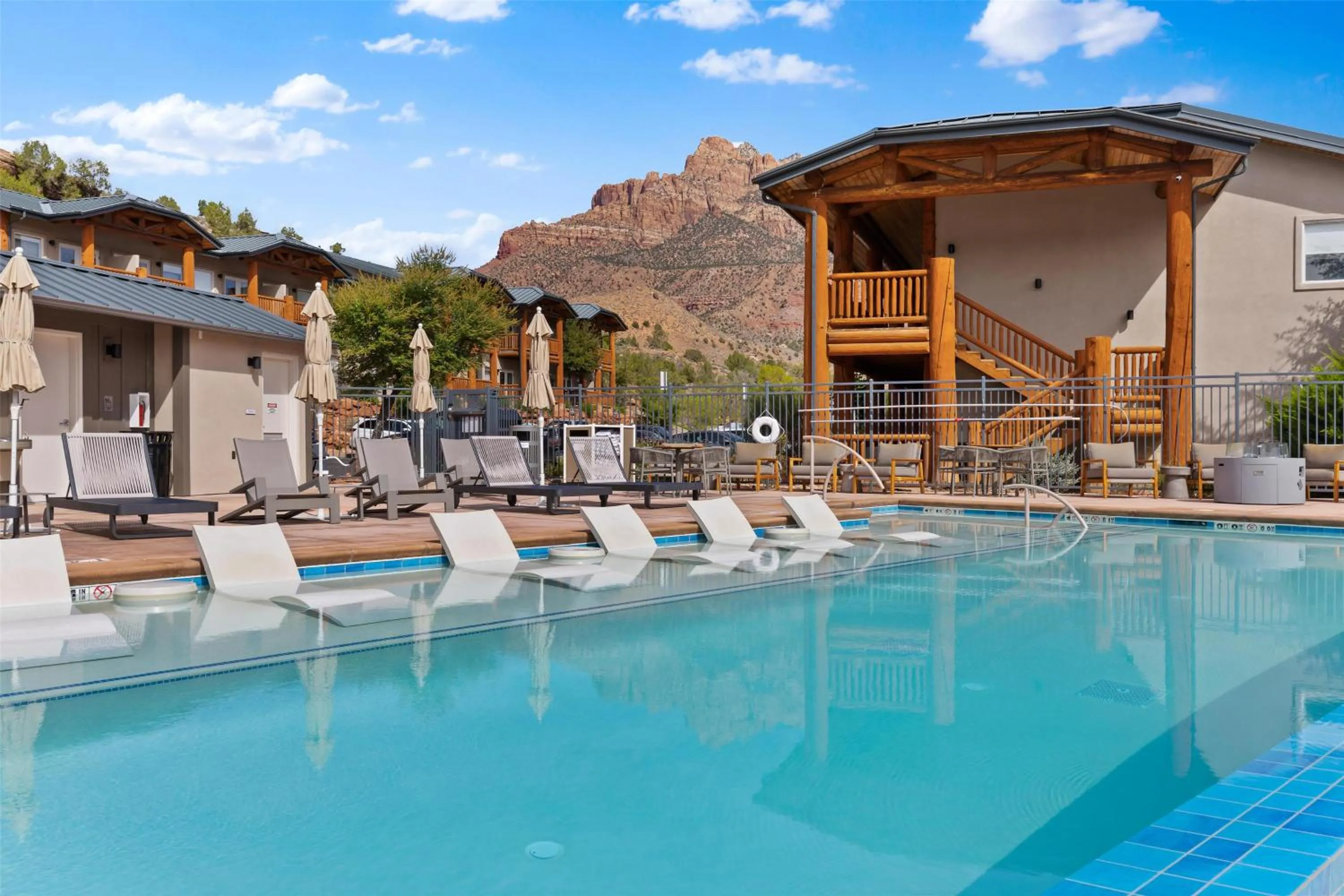 Pool view in Hotel De Novo Springdale, Tapestry Collection by Hilton