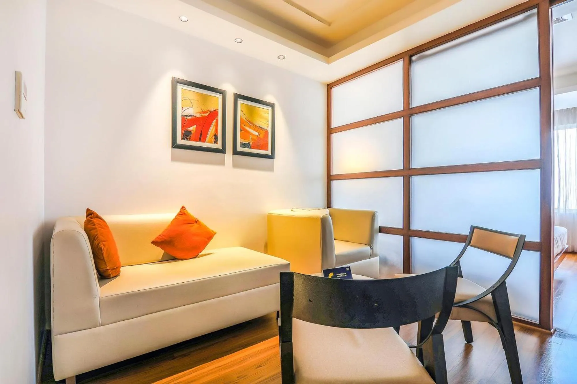Seating area in FabHotel High Rise Suites - Nr Marathahalli Bridge
